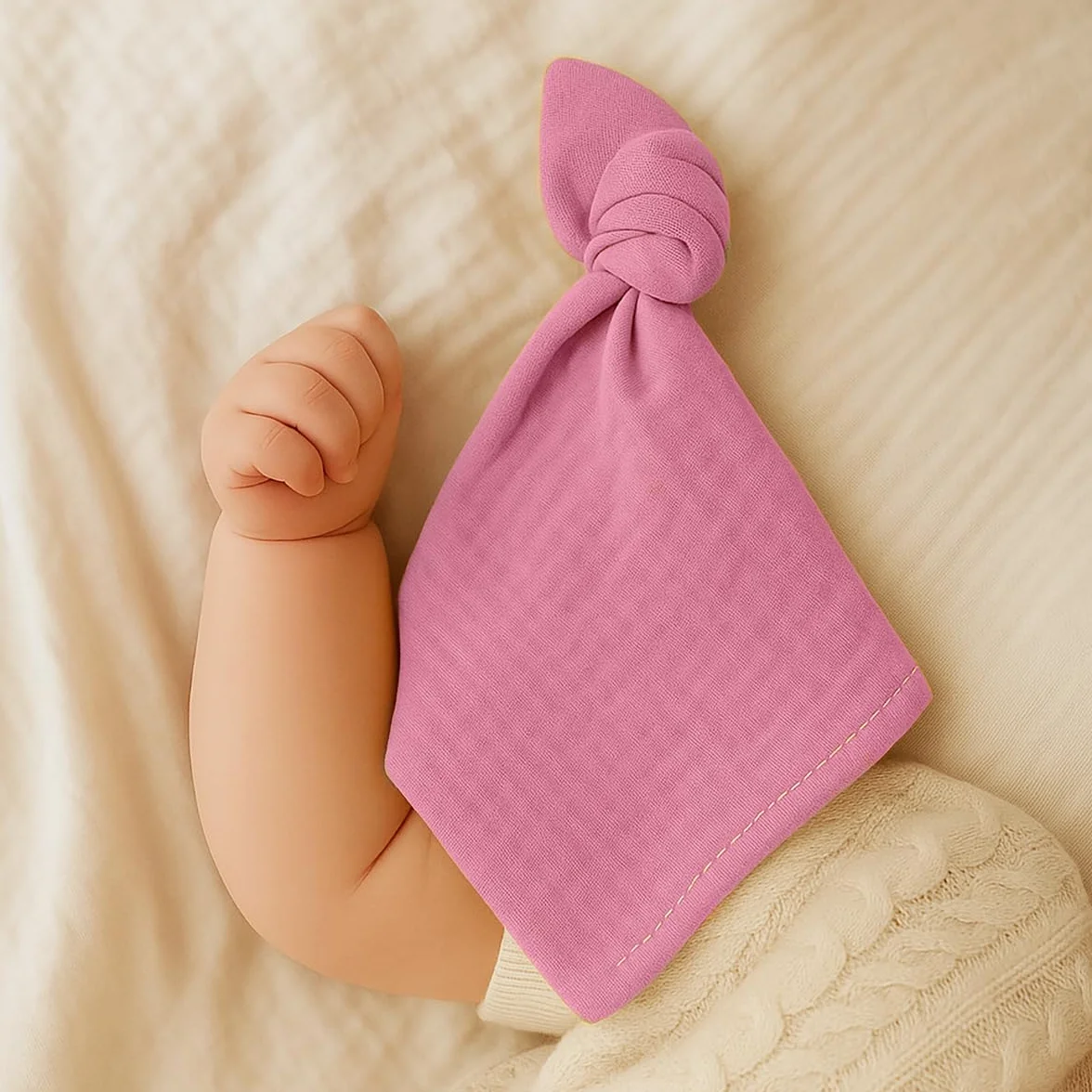 PAPATE Lot de 2 Langes Bébé 50x50cm Coton Bio Rose Fabriqués en France