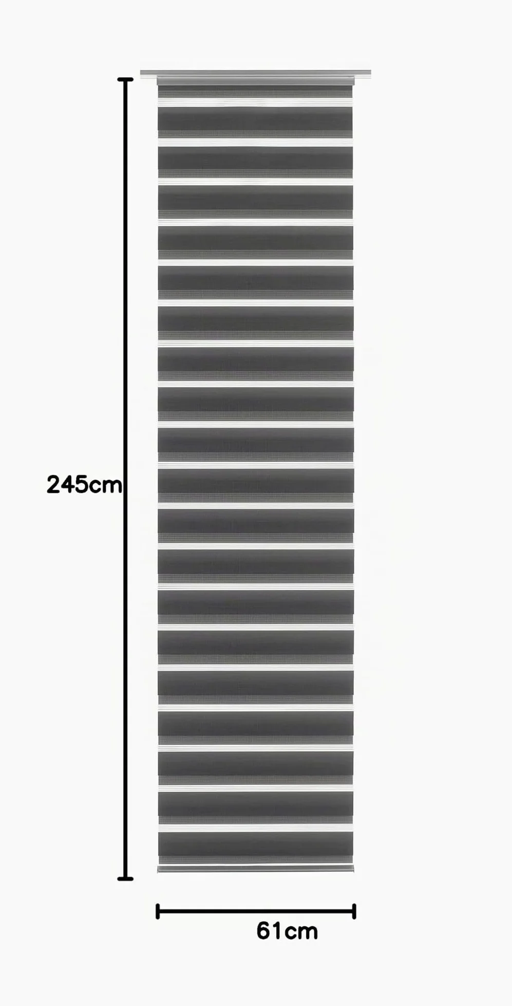 Gardinia Panneau Japonais (1 Pièce), Rideau Coulissant, Store Enrouleur Double, Rideau Day + Night, Technologie Innovante + Brevetée, Gris, 60 x 245 cm (LxH)