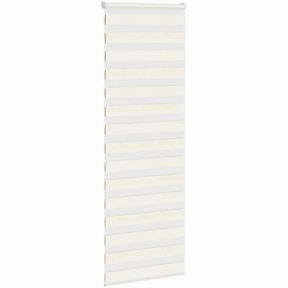 Store enrouleur double beige marbré 90 x 200 cm 100 % polyester - Store vénitien zèbre sans perçage Klemmfix pour salon, chambre à coucher, bureau