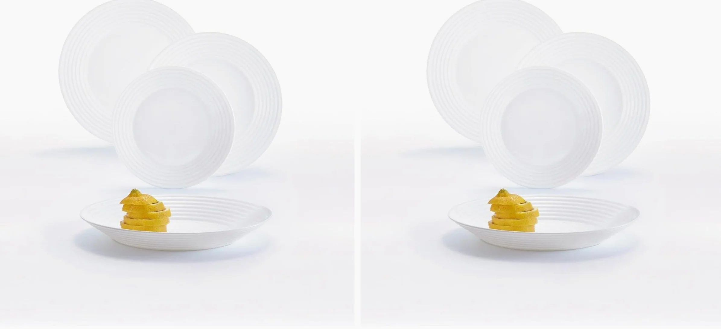 Luminarc Arc Harena Service de Table en Verre Opale Extra résistant pour 6 Personnes, 18 pièces, 100% hygiénique, Blanc (Lot de 2)