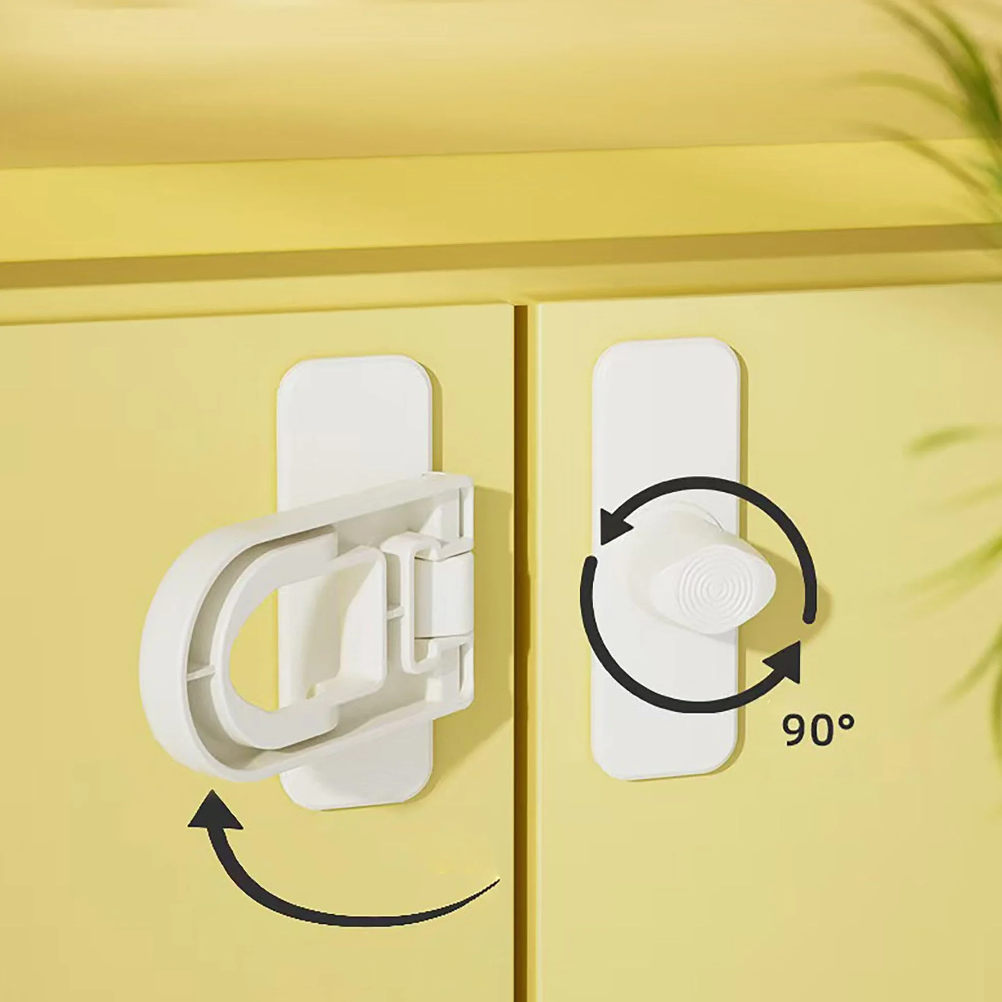 Serrure de porte de réfrigérateur sécurité enfant 4 Pack adhésif 3M Blanc