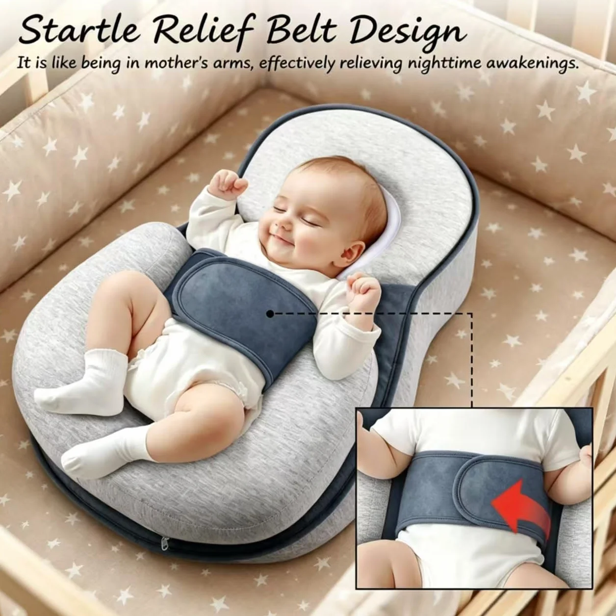 Coussin d'allaitement ergonomique avec appui-tête en modal, housse amovible lavable, surface inclinée 15°