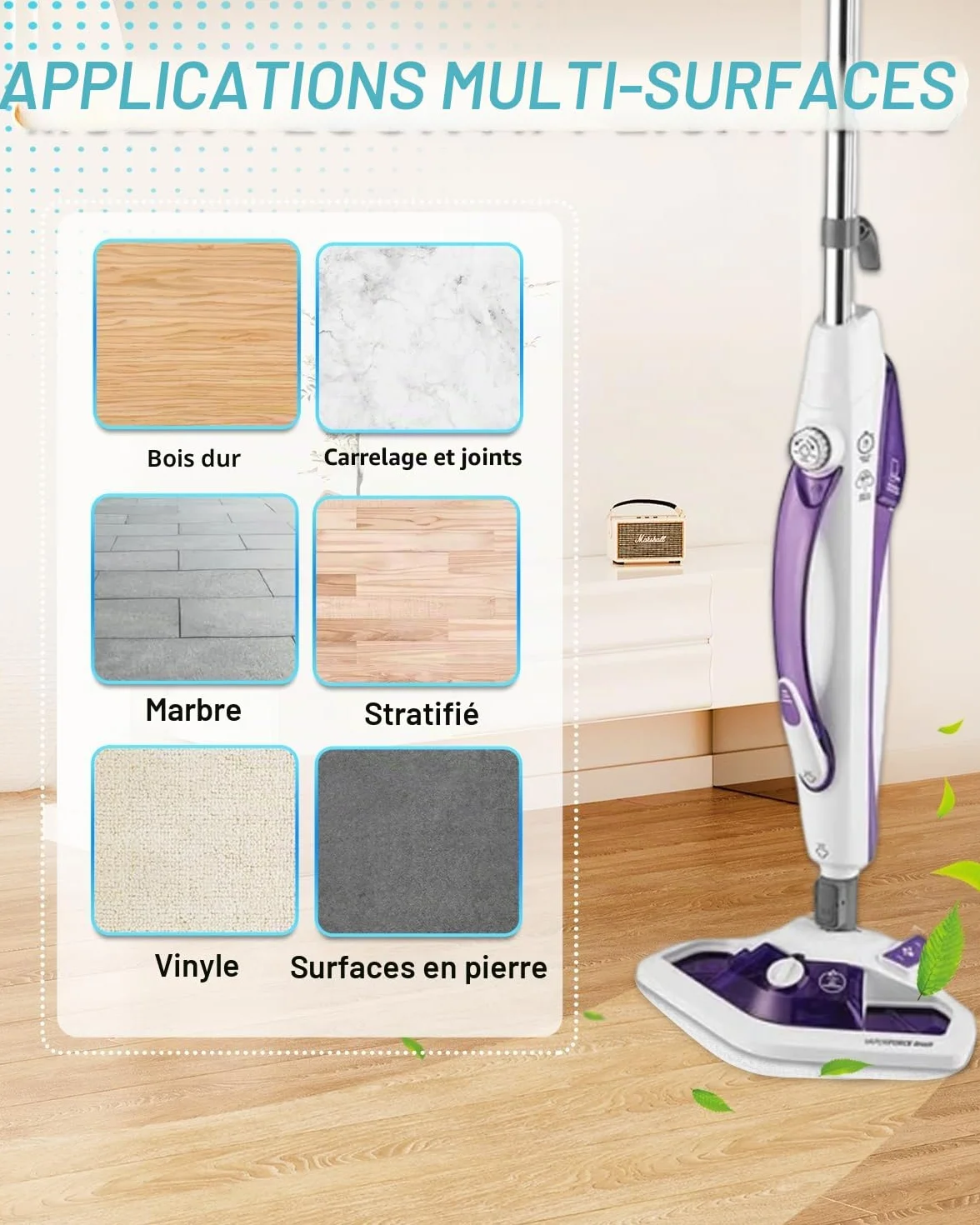 KEEPOW Serpillières Microfibres pour Polti Vaporetto SV440 SV450 SV460 Smart 100 T Réutilisables