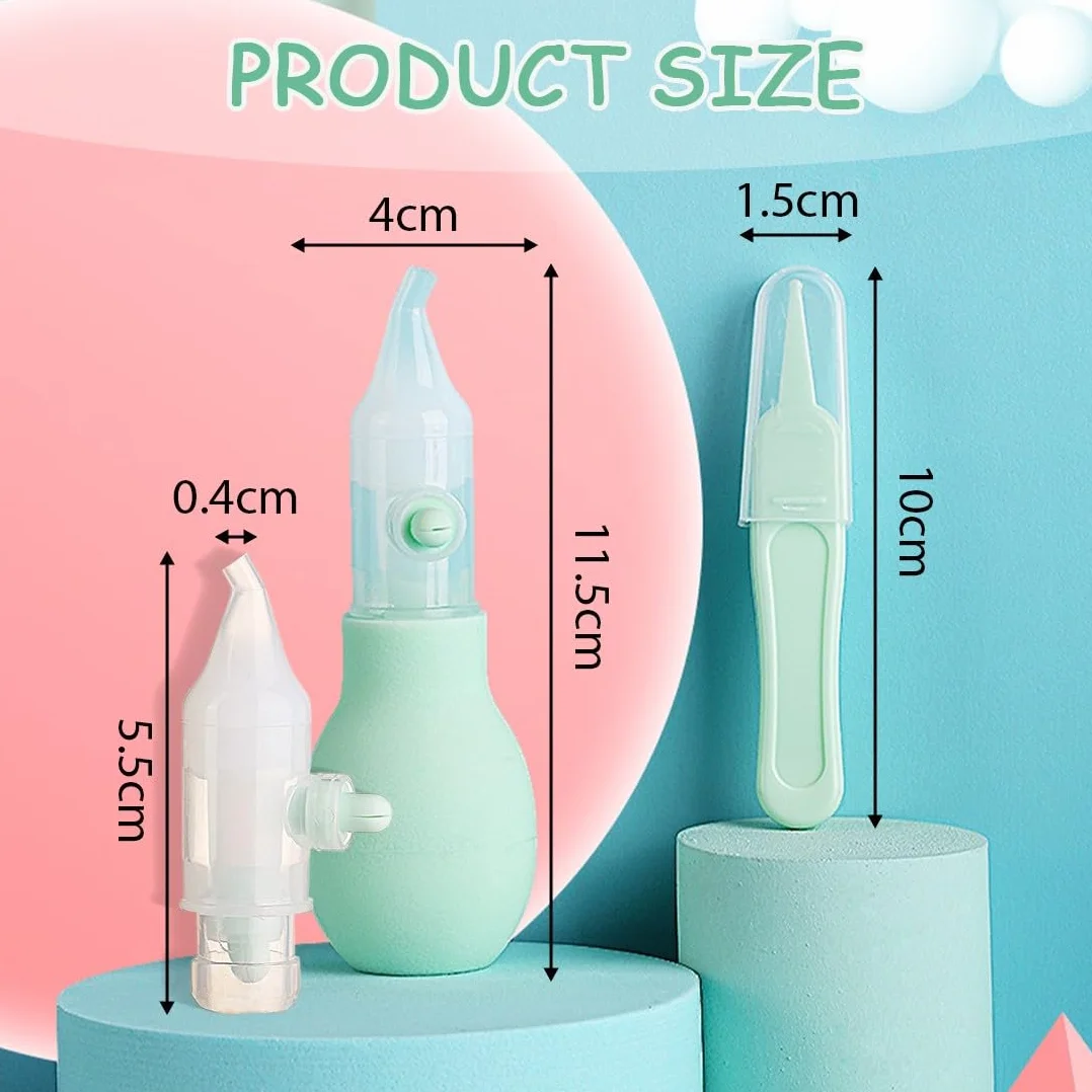 Respimer Aspirateur Nasal Bébé en Silicone, Mouche Bébé Poire, Pinces de Nettoyage du Nez