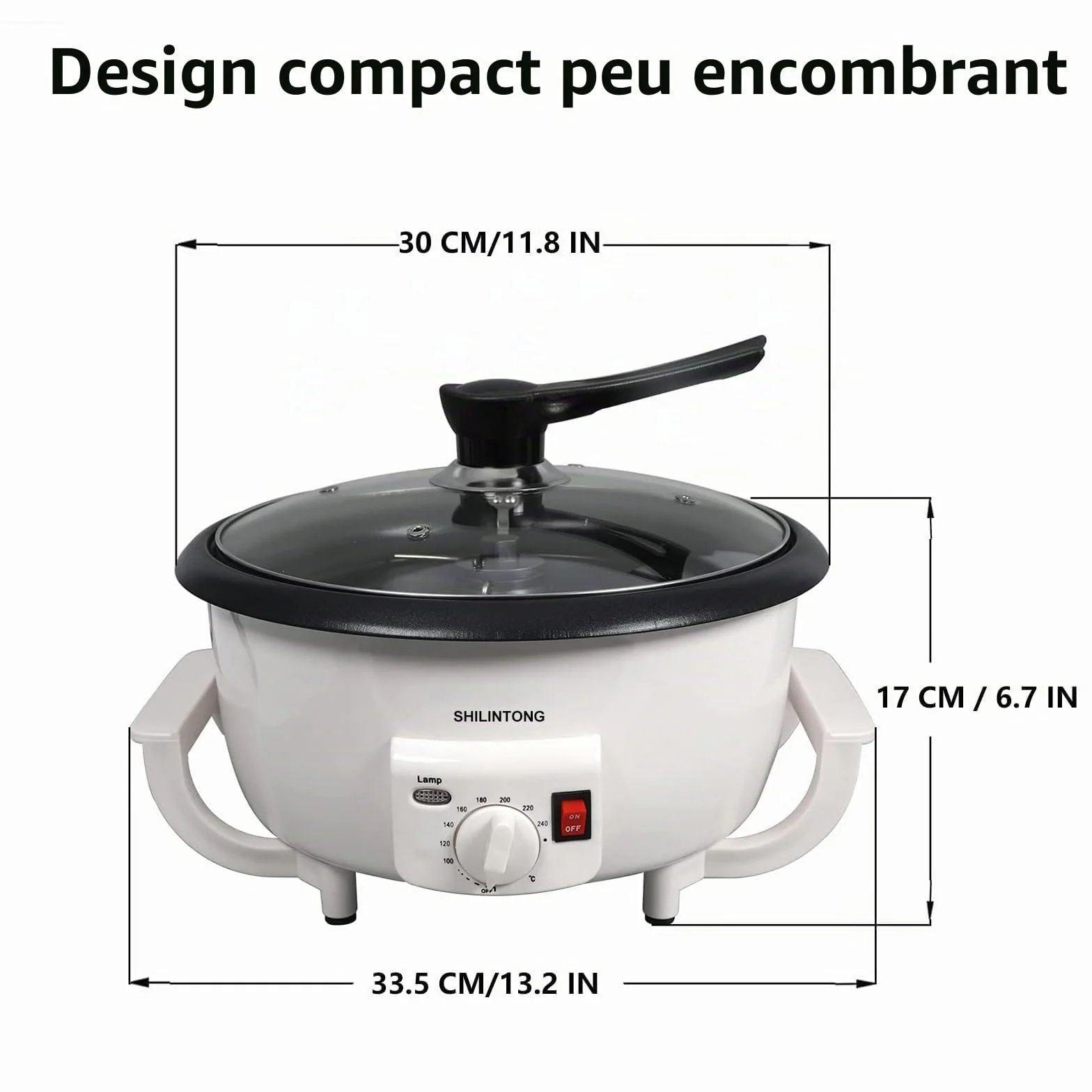 SHILINTONG Torréfacteur Électrique Café 750g 220V 1200W Revêtement Antiadhésif