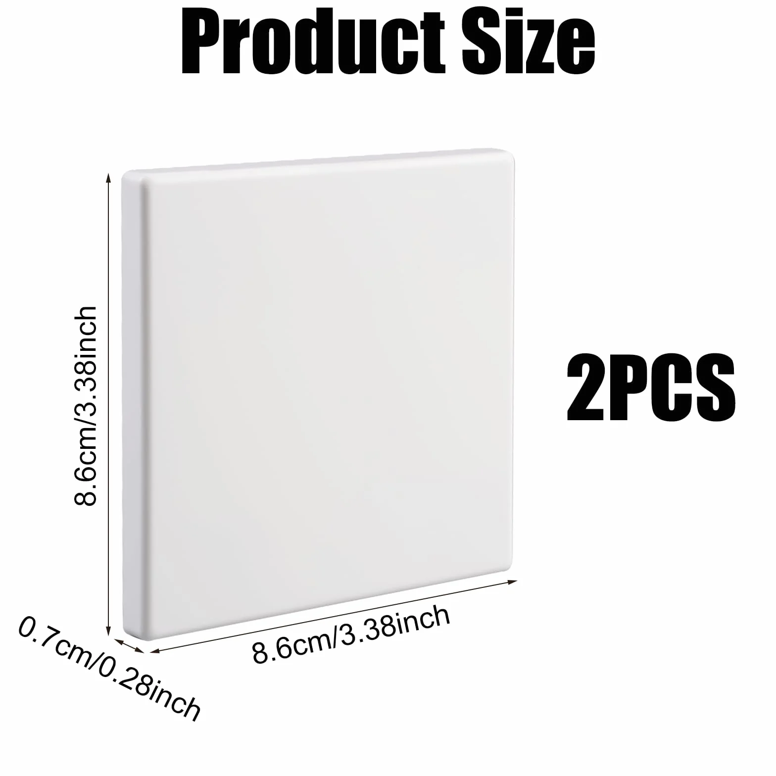 Lot de 2 Cache Prise Murale 8.6x8.6 cm Plaque Murale Vierge en Plastique Blanc
