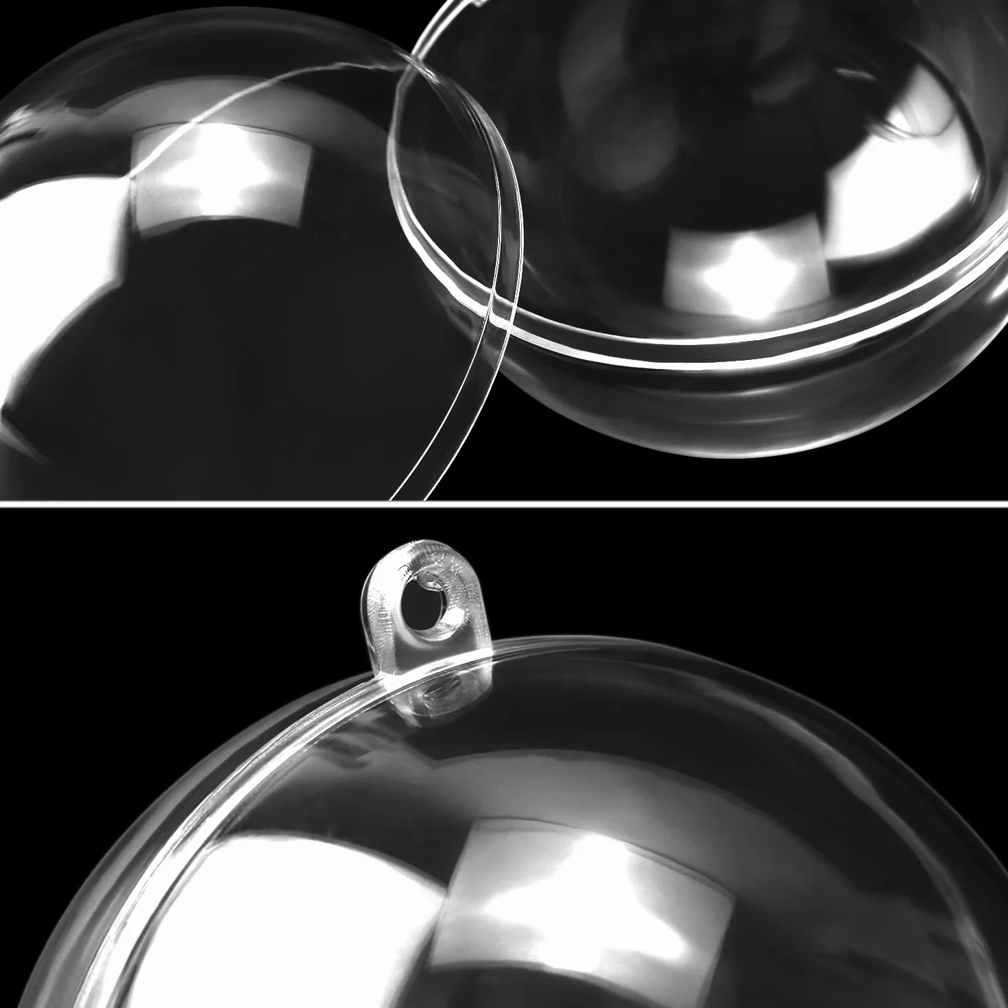 Boules en Plastique Transparentes Ø8 cm pour Noël - 20 pièces QWORK