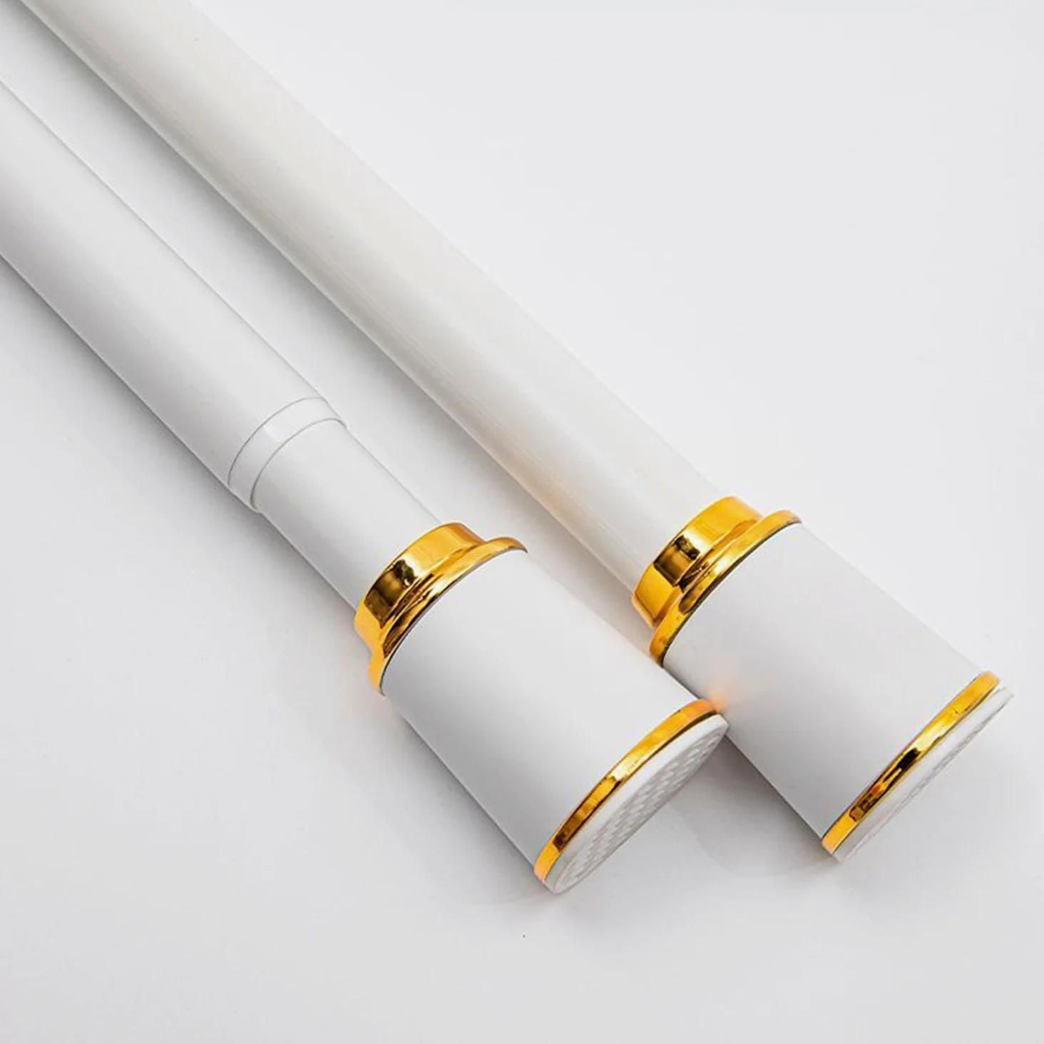 Tringle à rideau télescopique réglable de 40 à 500 cm, robuste sans perçage, pour la maison, la chambre, la salle de bain, le balcon (blanc, 1,6 m à 2,5 m)