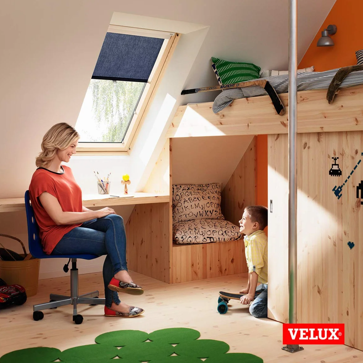 VELUX Store Rideau, CK04, C04, CK02, C02, CK01, C01, Bleu Foncé | Ajustement de la lumière, diffusion du soleil