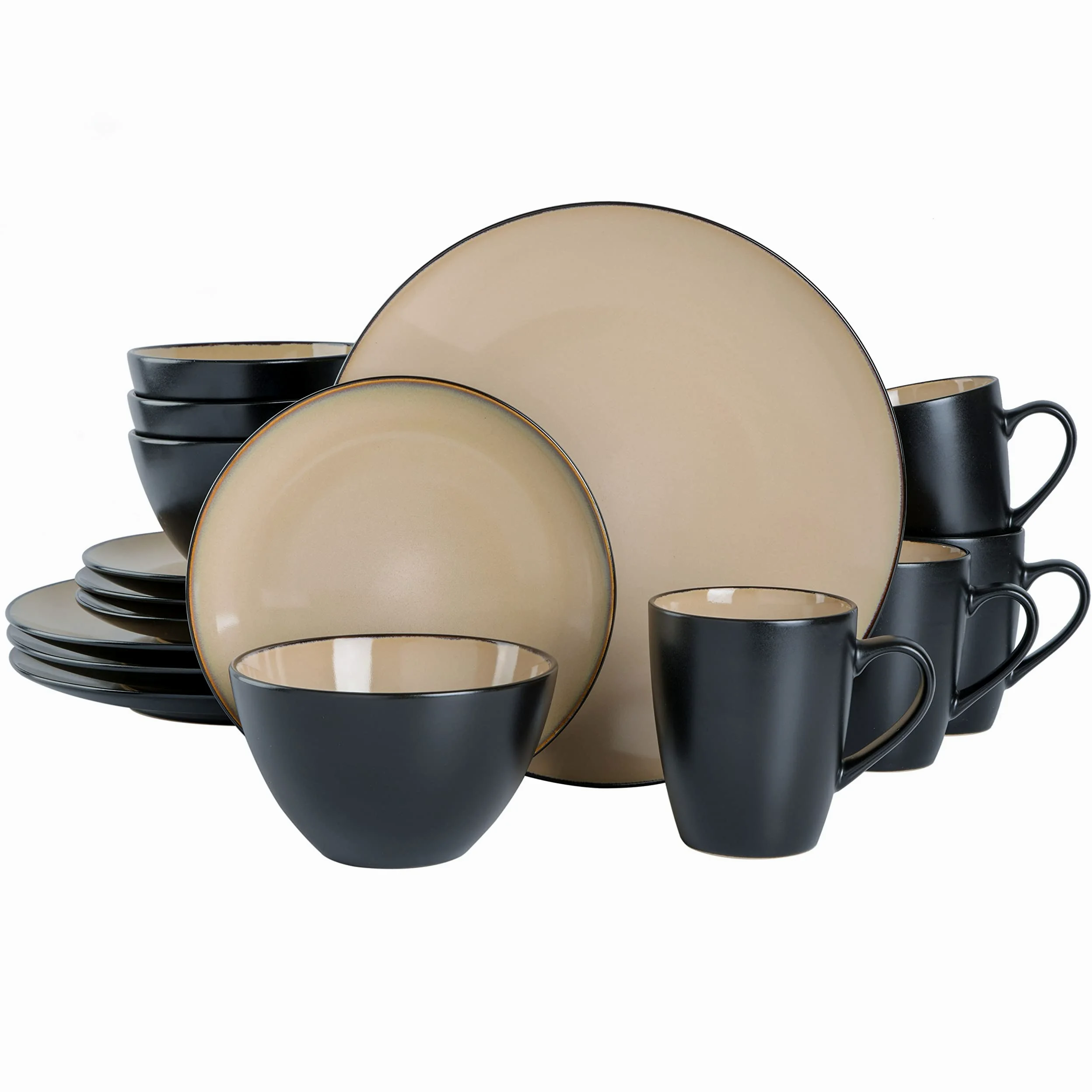 Gibson Soho Lounge Service de table rond 16 pièces Taupe