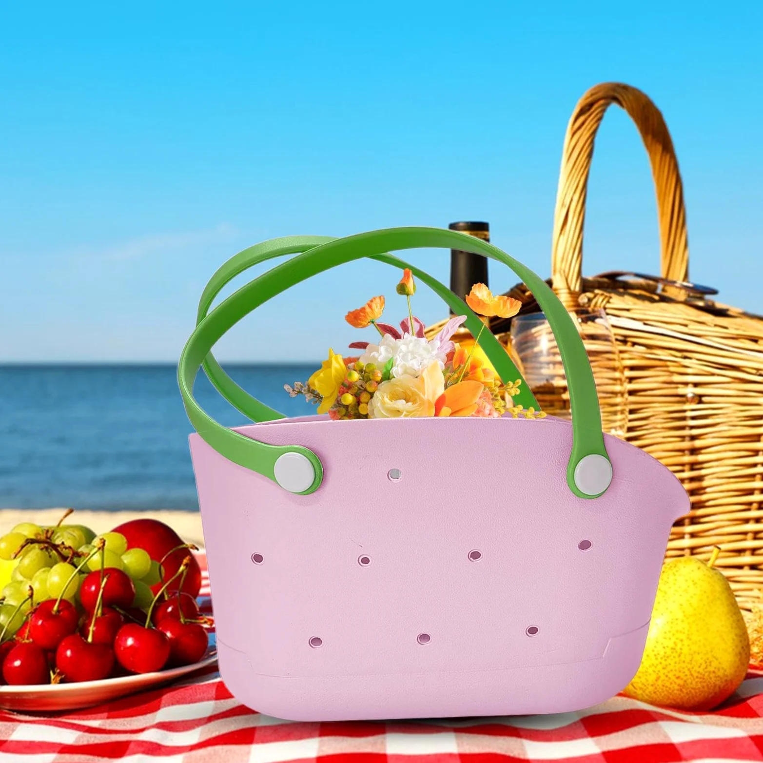 Sac de plage en caoutchouc – Sac de plage imperméable – Accessoires de voyage tendance, lavable et résistant au sable pour homme et femme – Pour l'extérieur, la piscine, le bateau