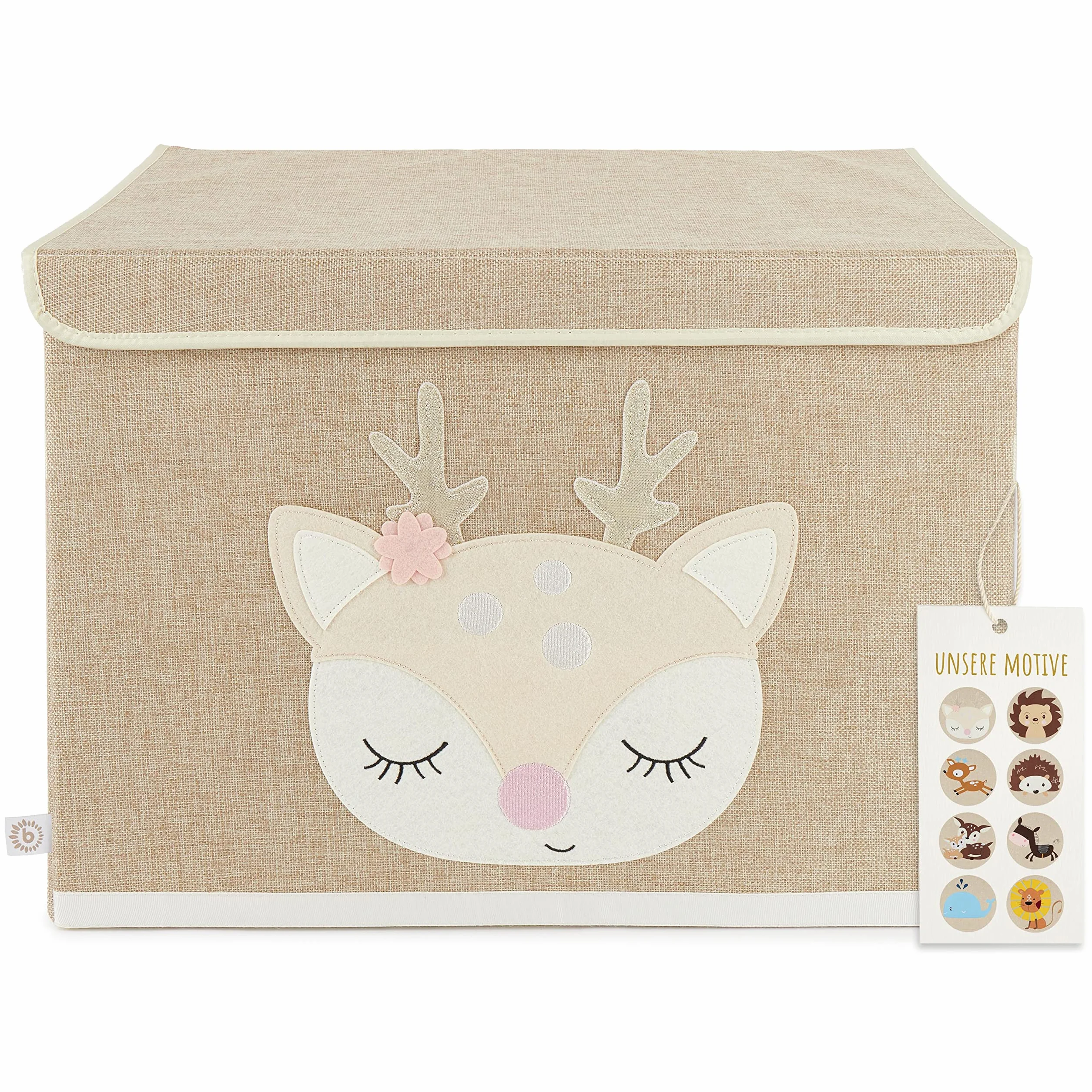 Bieco Boîte pliante avec couvercle 65 litres 36 x 36 x 51 cm Coffre à jouets Enfants