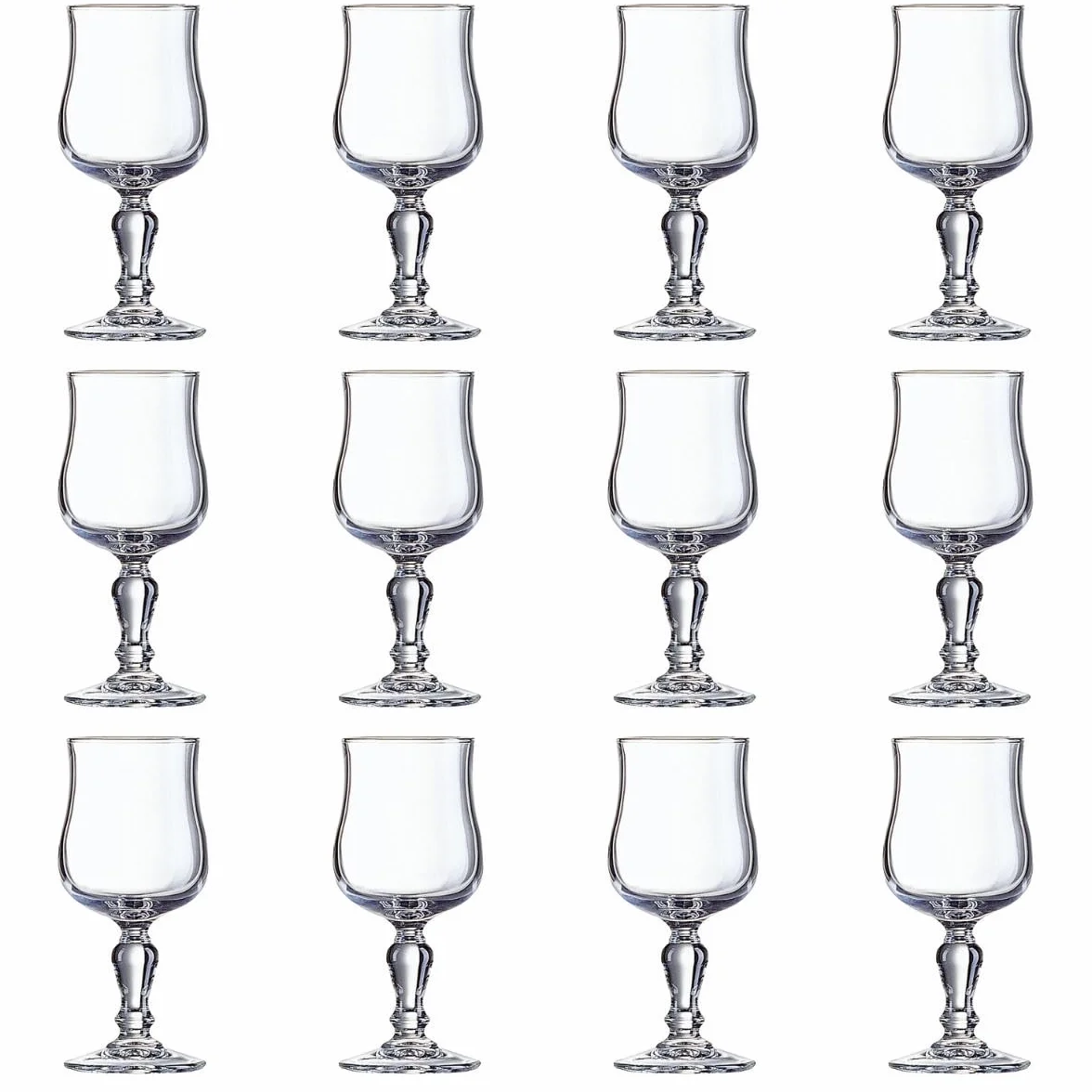 Arcoroc 11392 Verre à Pied Normandie, Trempée, Transparent, 16 cl