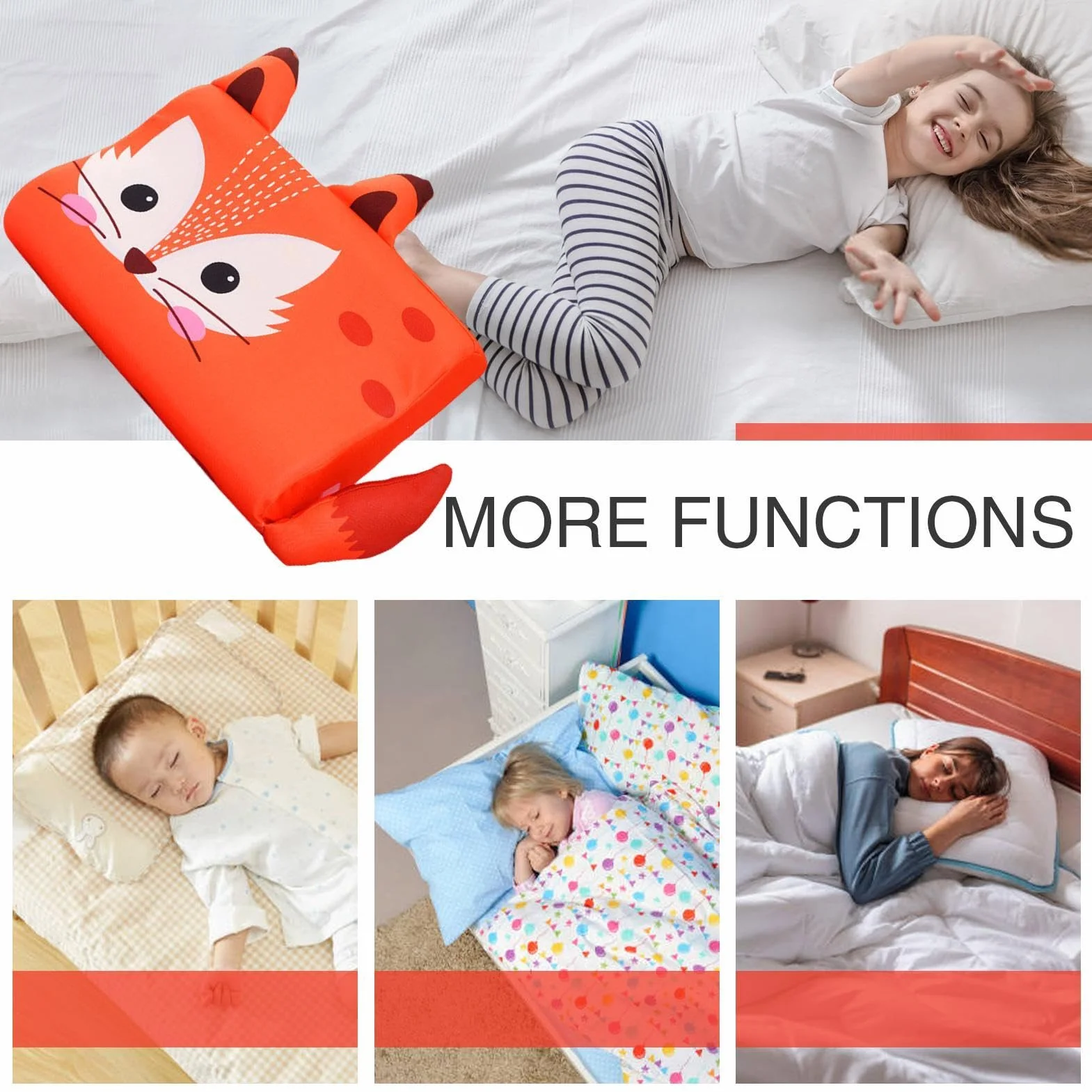 Oreiller pour Enfant Ergonomique Coussin de Voyage Doux pour la Peau pour Filles