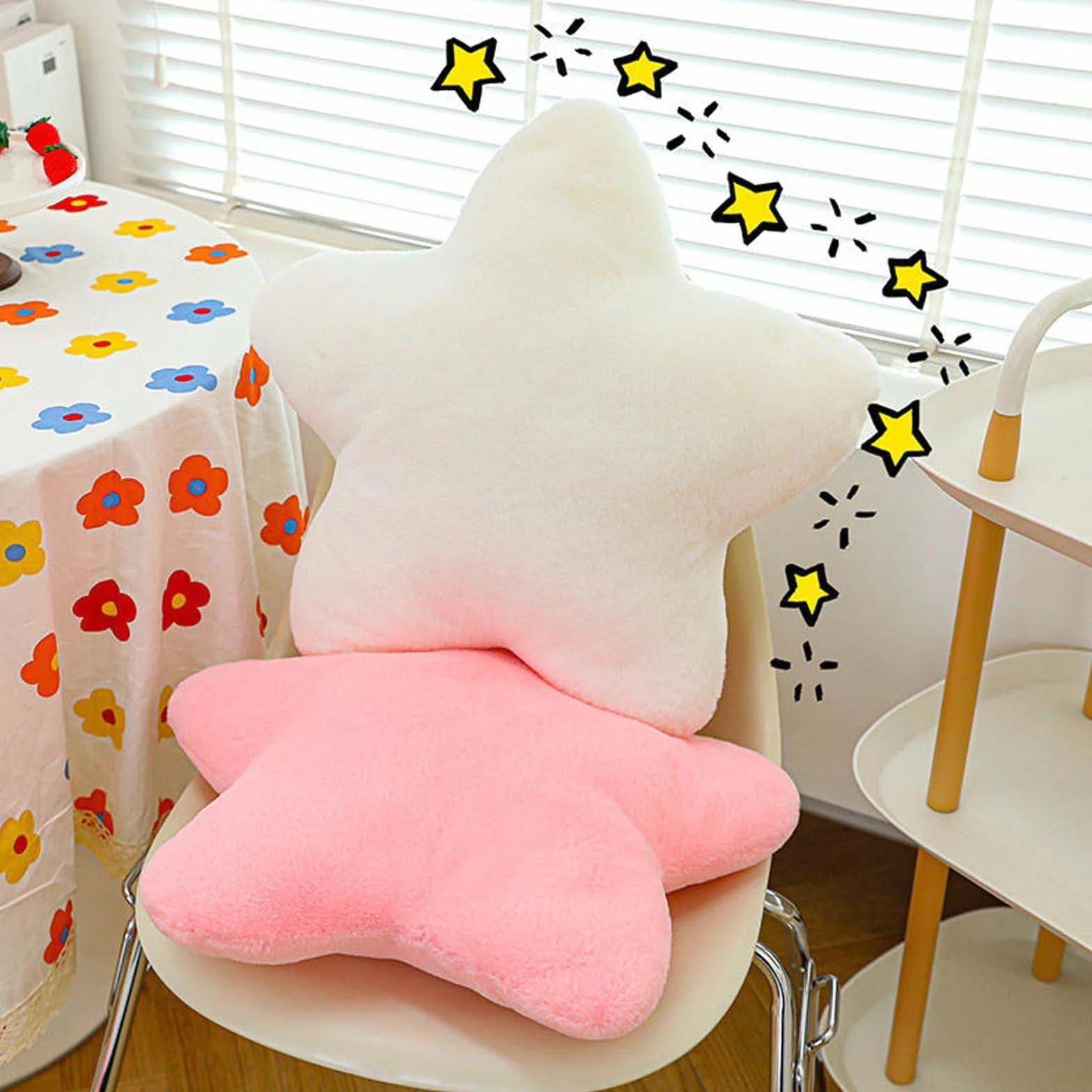 Coussin décoratif en forme d'étoile 30 cm Blanc laiteux pour enfant