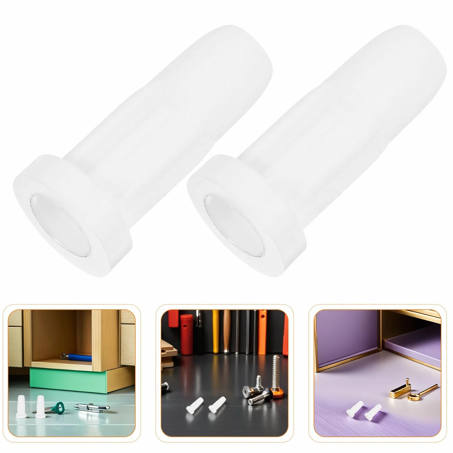 Douilles de Remplacement Blanches pour Roulettes de Berceau 50 Pcs Inserts Plastique 33x16 mm
