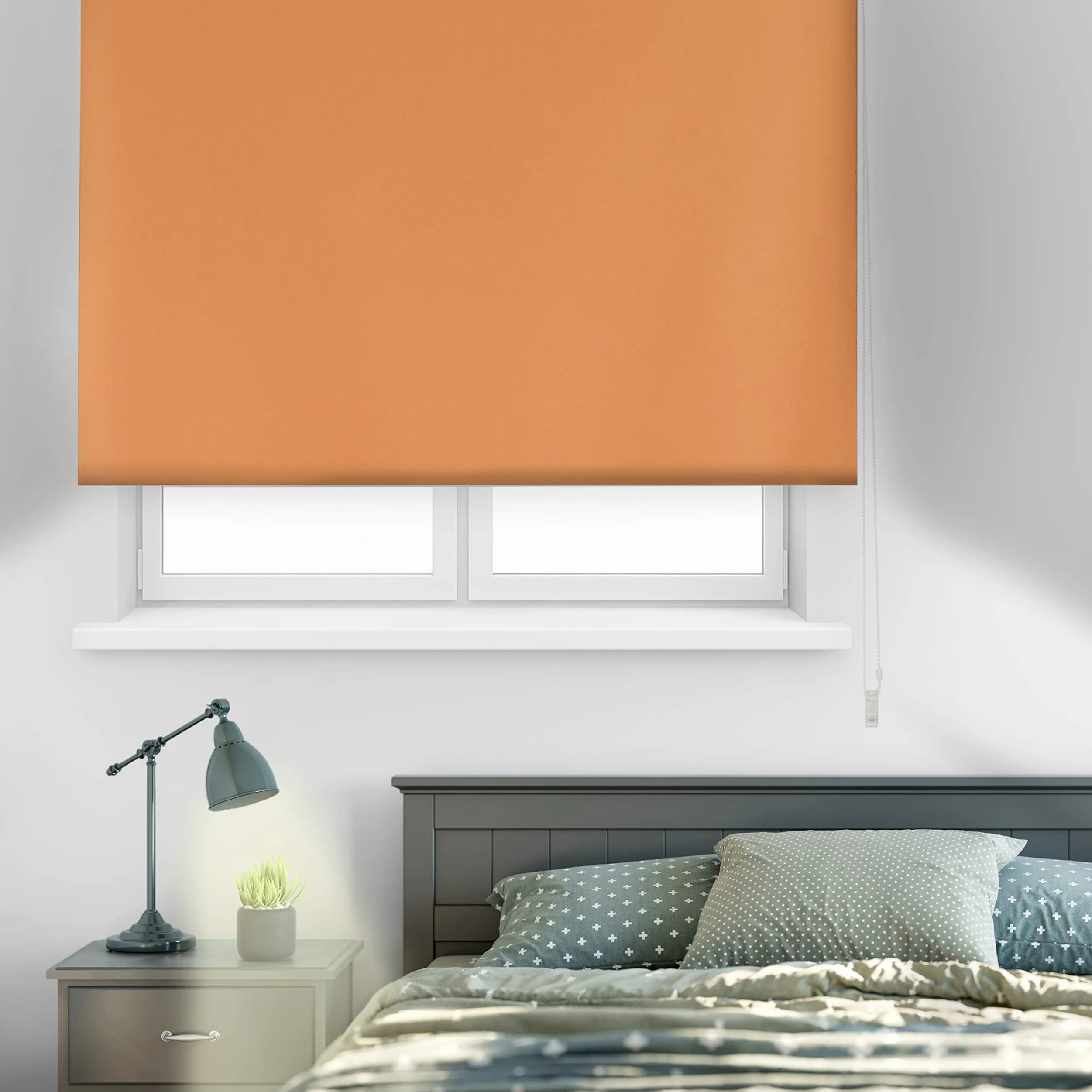 Store Enrouleur occultant uni Premium - Store Enrouleur occultant - Dimensions 140 x 230 cm - Store occultant Thermique Orange - Store Thermique Orange - Store Enrouleur occultant - Store