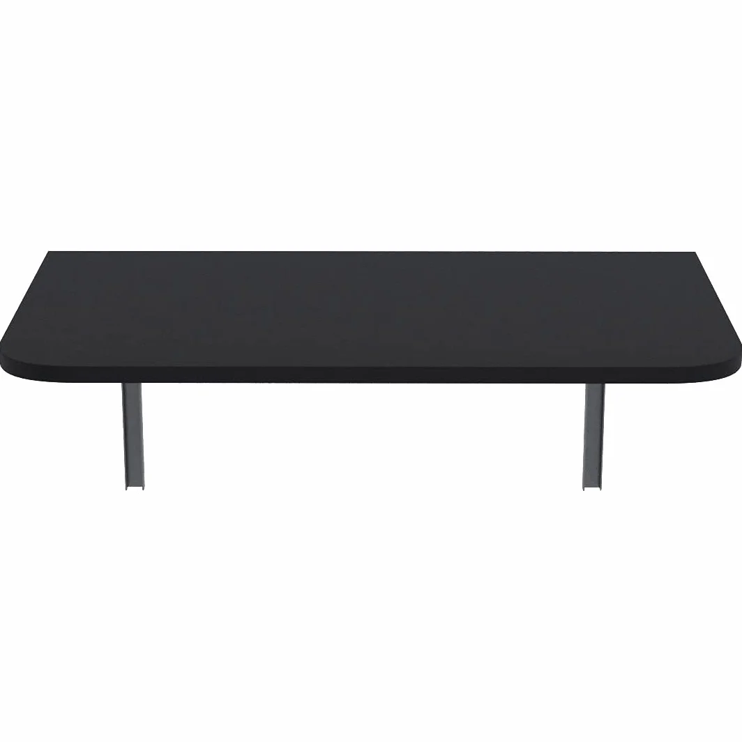 mikon AKKE Table Murale Rabattable avec Coins Arrondis - Table Pliante Gain de Place 18mm - Cuisine Bureau et Chambre d'enfant - Plateau Robuste avec Bordure PVC 2mm 100x40 cm Noir