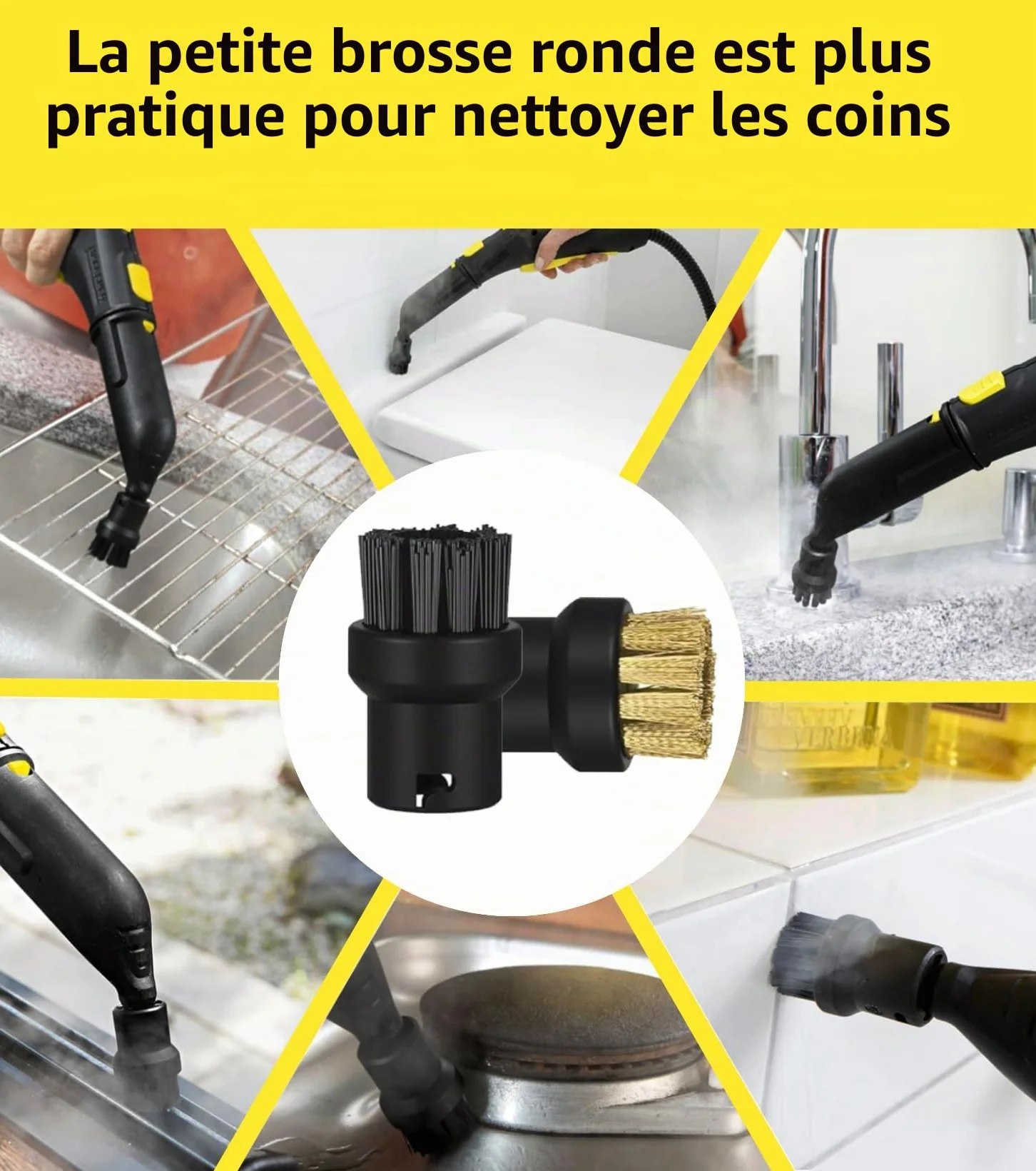 Accessoires Karcher SC1 SC3 SC2 SC4 SC5 lot de 8 pièces de rechange brosse manuelle