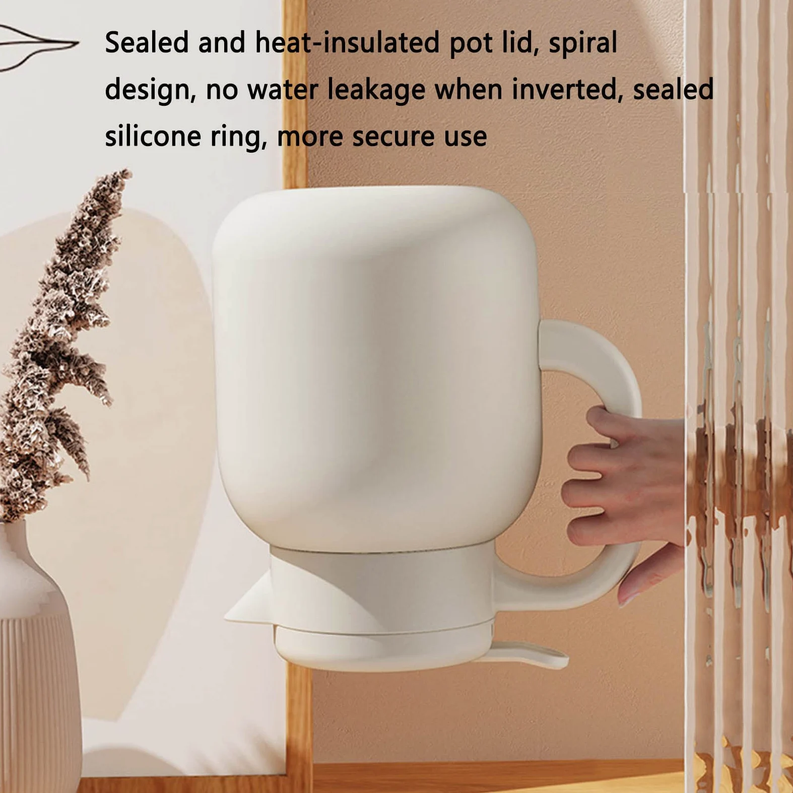 Mug Isotherme Gourde Gourde Isotherme Bouteille Isotherme Flasques Inox Café Sport Carafe Séparation Du Thé Ménager (1L,White)