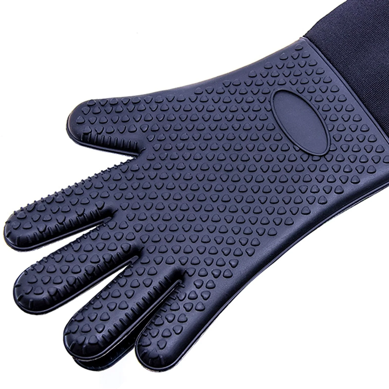 MRKU Gants de Cuisine Extra Longs, Unis, résistants à la Chaleur et antidérapants, Parfaits pour Le Barbecue et Les grillades.