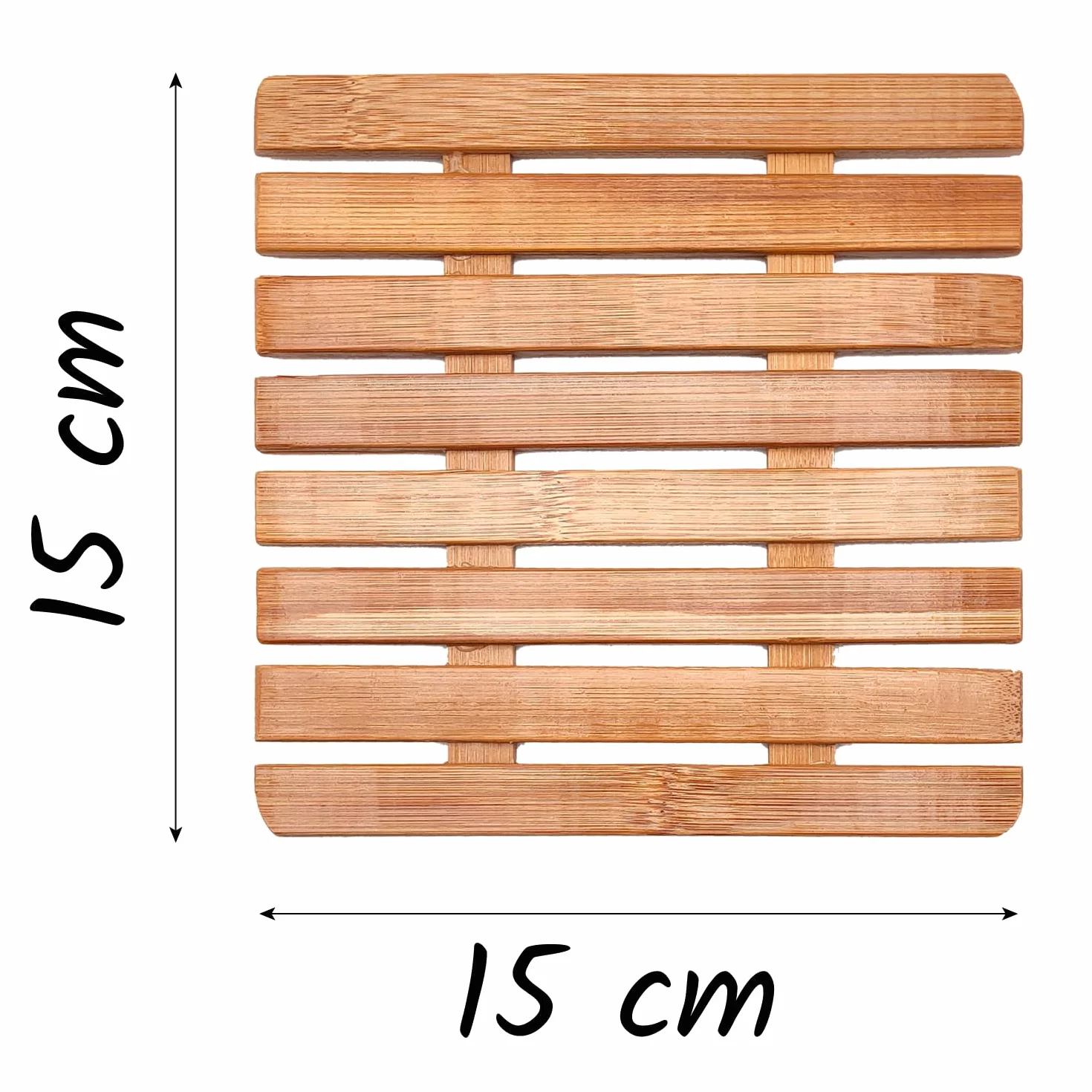 Dessous de plat en bois de bambou résistant à la chaleur - Tapis de table pour casseroles chaudes