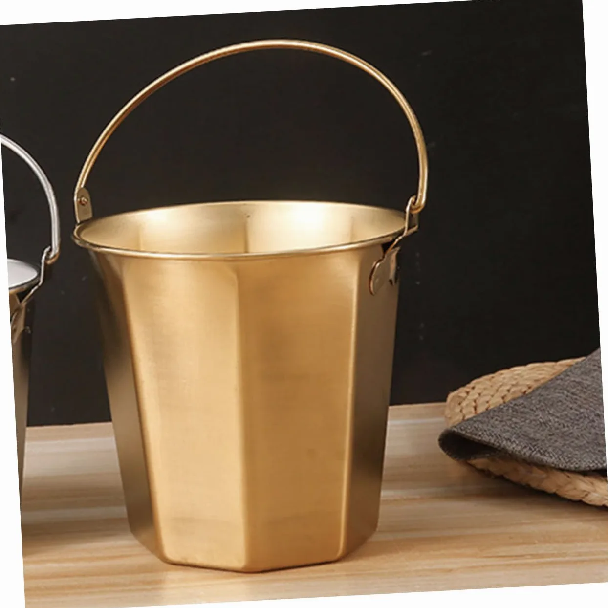 BESPORTBLE 3 Pièces seau de camping seau d'alimentation seau à plâtre récipient à huile seau à huile seaux d'eau Seau en acier inoxydable Seau à poignée godet capacité récipient à lait