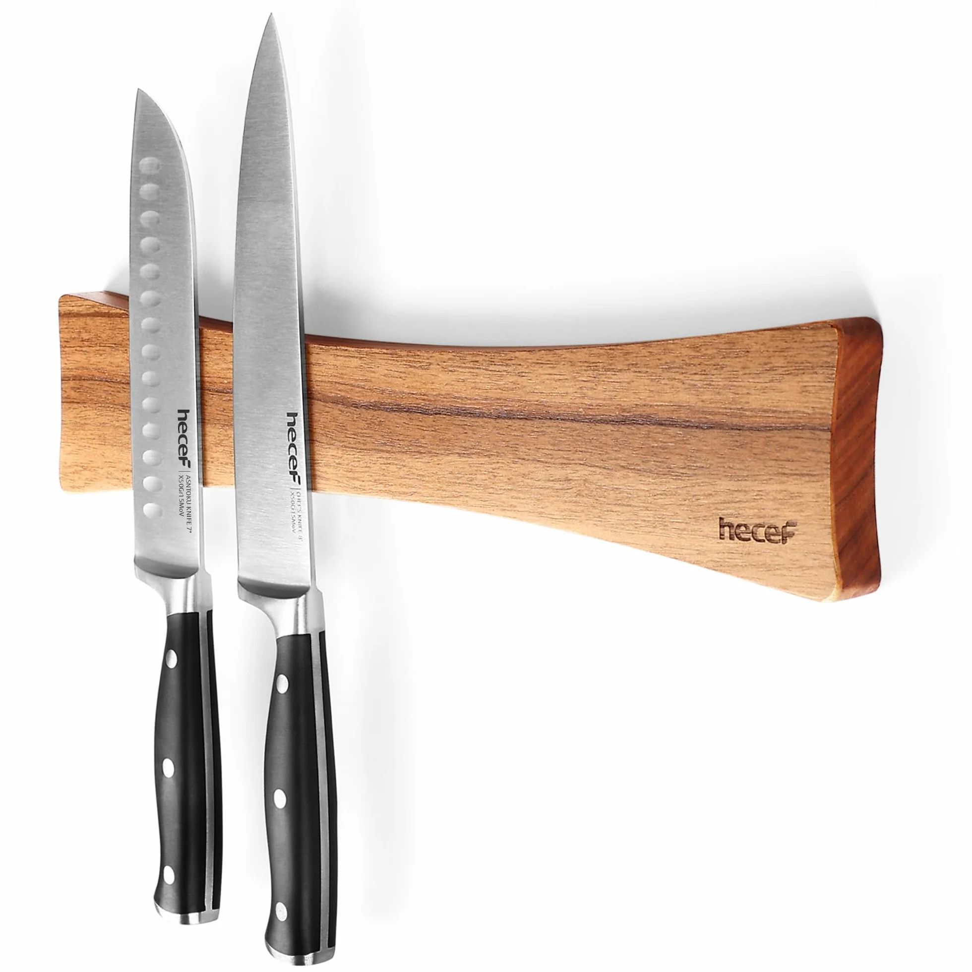 Barre Magnétique pour Couteaux en Bois Stable, Support Mural Aimanté 40,6 cm, Design Ailes de Papillon