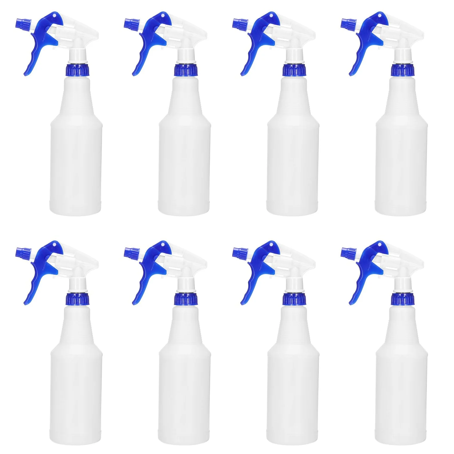 PATIKIL 500ml/16oz Bouteilles De Pulvérisation En Plastique, 8pcs Buse Ajustable Anti-Fuites Vide Brumisateur Jet D'Eau Pour Solutions De Nettoyage Plantes Cheveux, Bleu