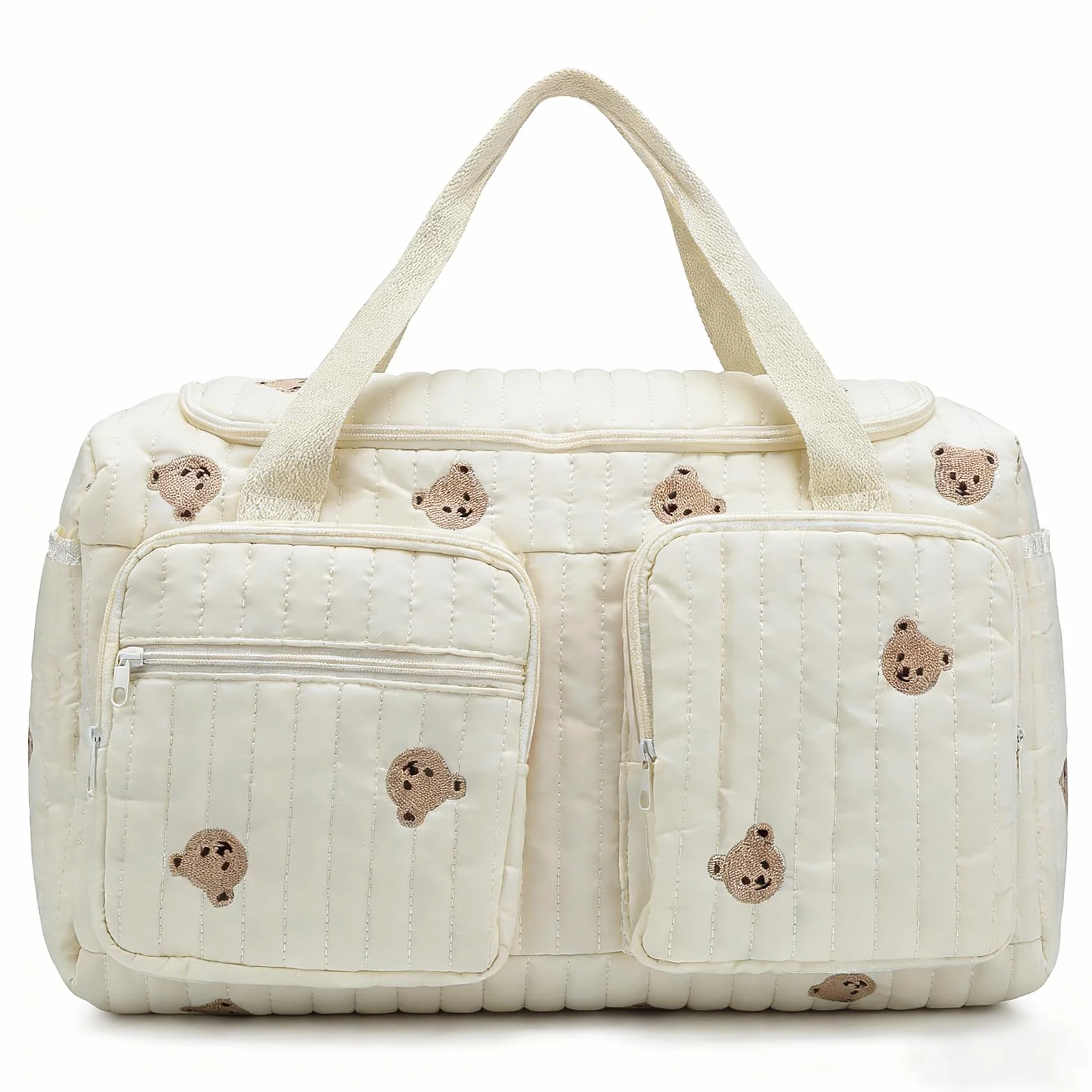 Jadyon Sac à langer matelassé motif ours pour femmes, sac de voyage portable et léger