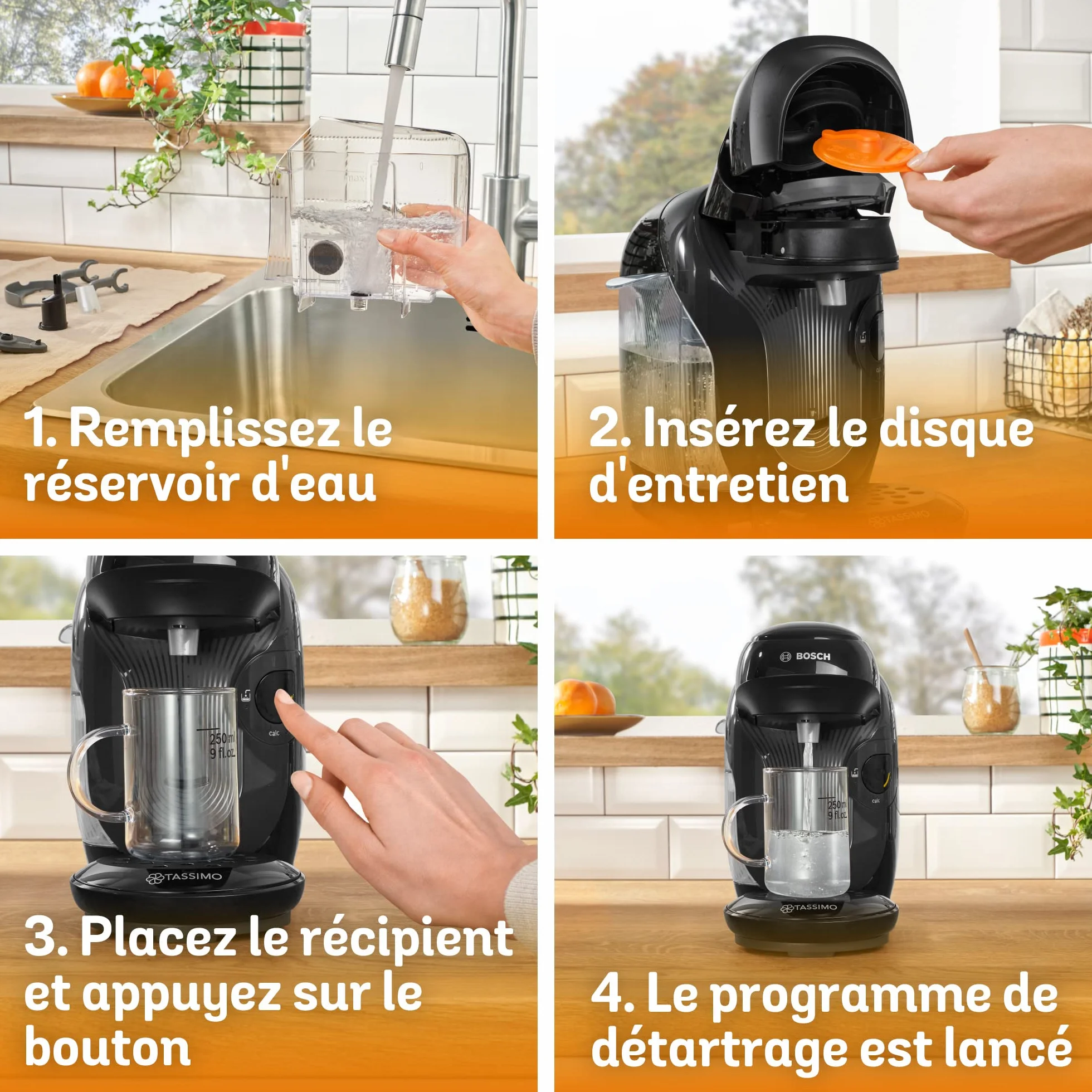 Bosh Machine à Café Tassimo Style, TAS1102, plus de 40 boissons chaudes, OneTouch, cafetière à dosettes, format compact, Intellibrew, noir