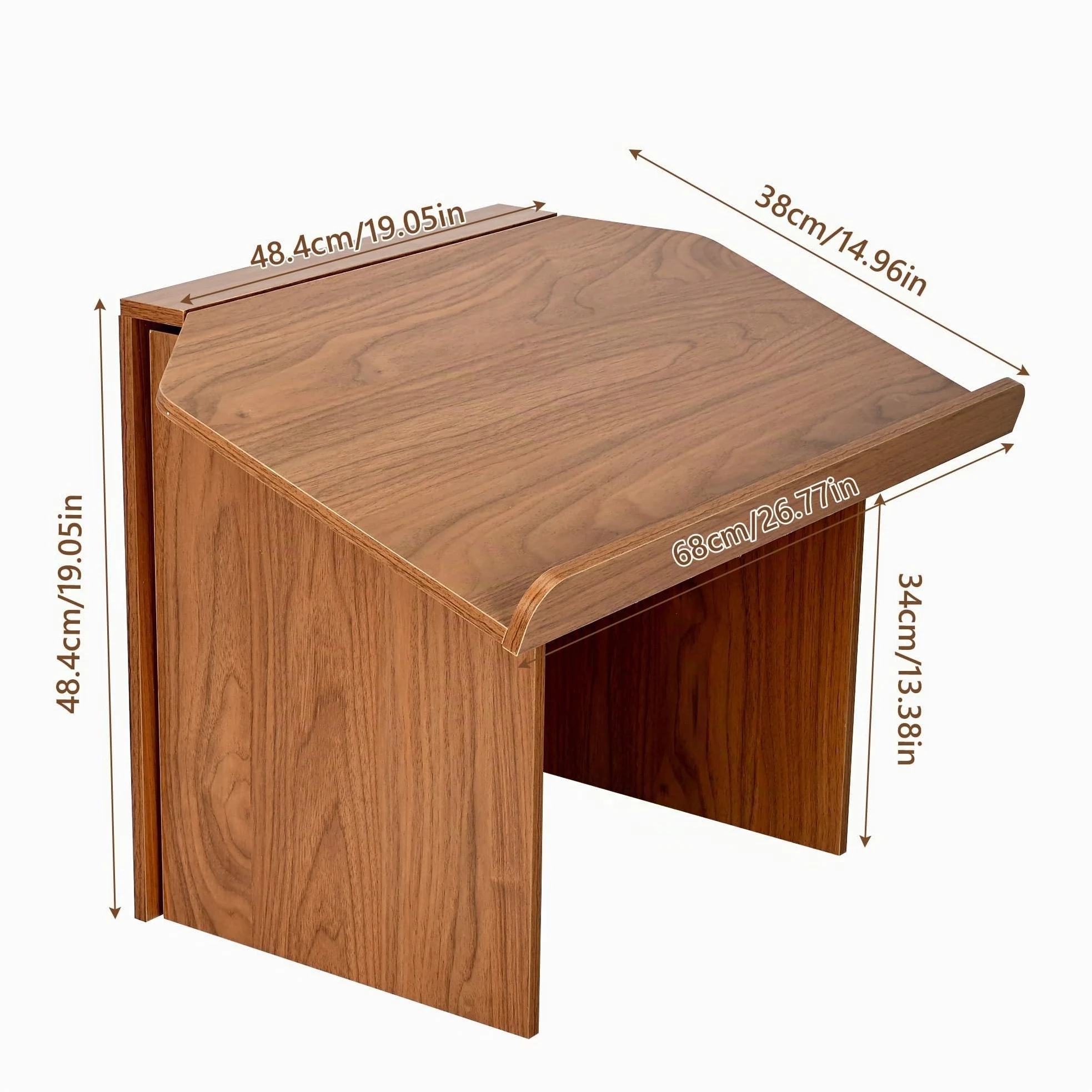 uyoyous Podium pour Église Pupitre Pliable avec Support pour Livres | Portable en Bois et Acier Support pour Présentations en Classe Dimensions: 68L x 38l x 48,4H cm