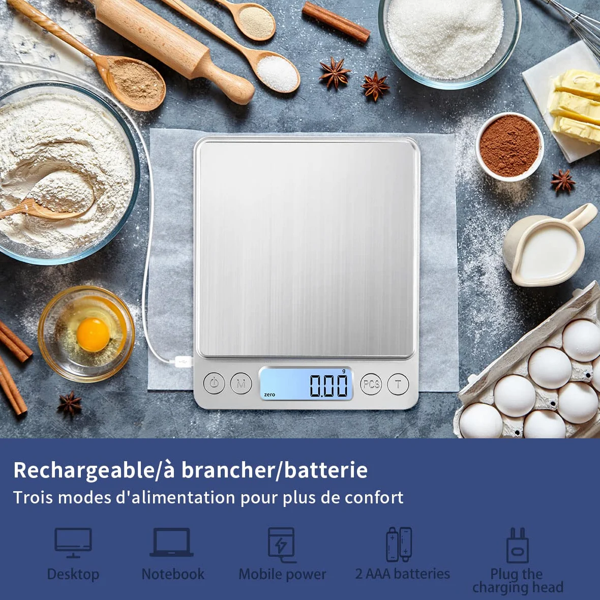 Balance de cuisine améliorée avec une capacité de pesée maximale de 1kg/0.01g,Petite Mini Balance Milligramme, pour Bijoux, Matières Médicinales, Poudre,Cuisine Alimentaire, Grains de Café