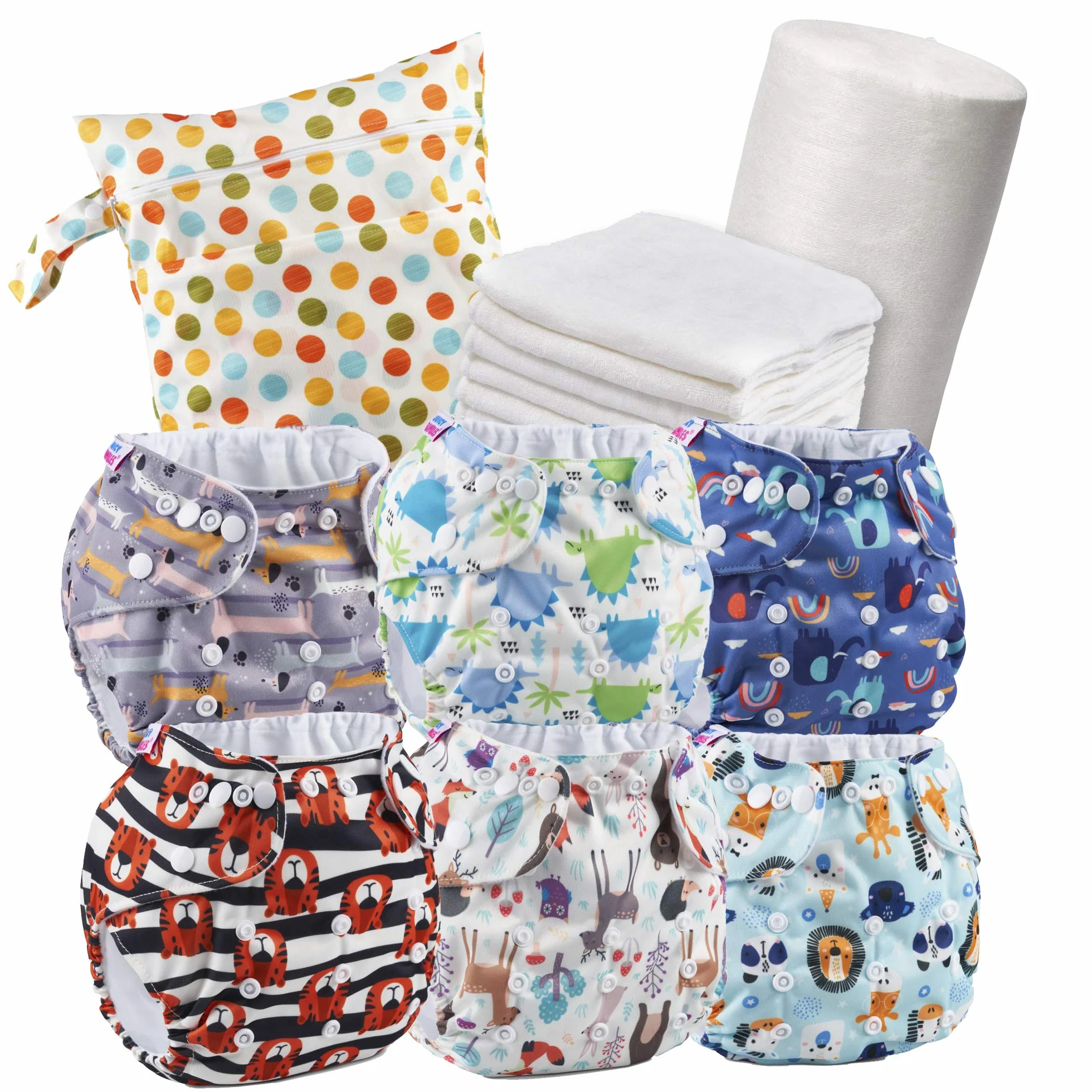 Pack Couches Réutilisables Insert Lavable Rouleau Feuilles Jetables Sac à Couche