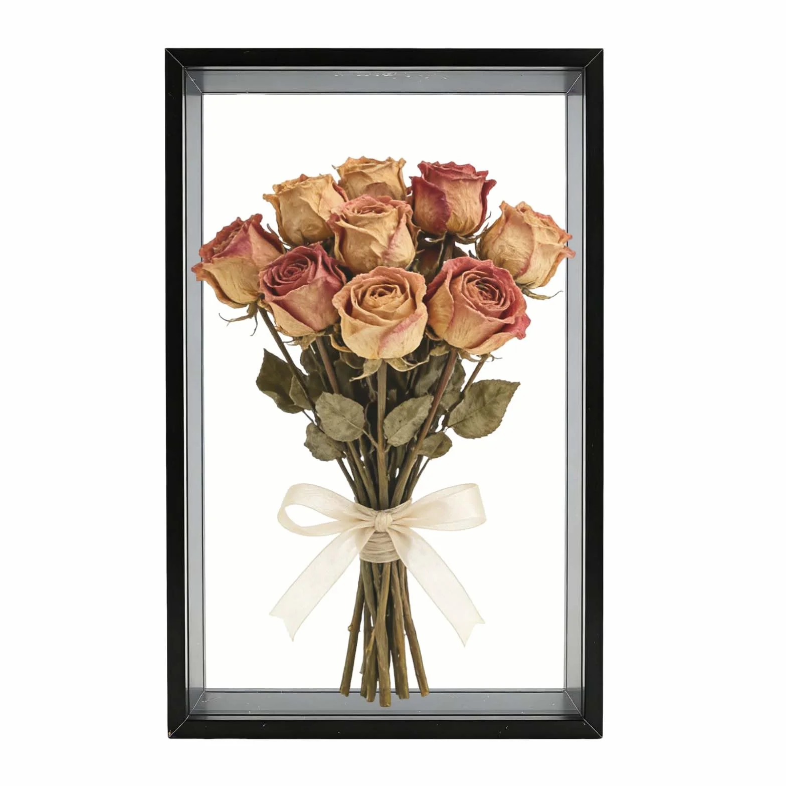 Cadre Photo 3D A4 5cm Bois pour Objet, Boîte d'Ombre Profonde 21x29.7cm Noir
