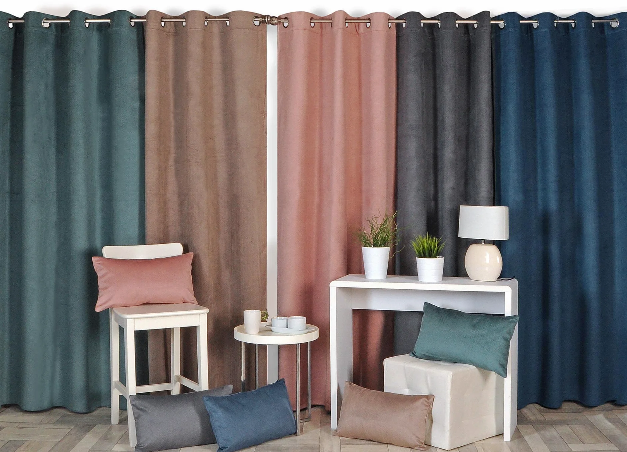 Atout Ciel Rideau occultant Thermique Velours frappé doublé Polaire à œillets 140x240cm prêt a Poser, Gris