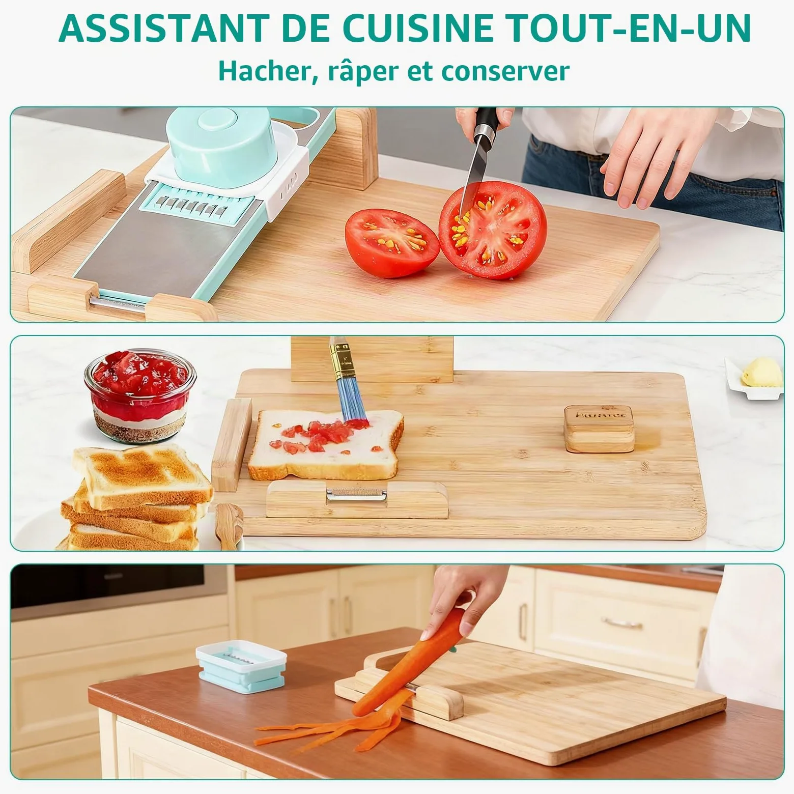Planche à DéCouper à Une Main, Planche à DéCouper Adaptative à Une Main | Planche à DeCouper Pour Personnes AmputéEs Et HandicapéEs. Couper Et Hacher Sans Effort D'Une Seule Main