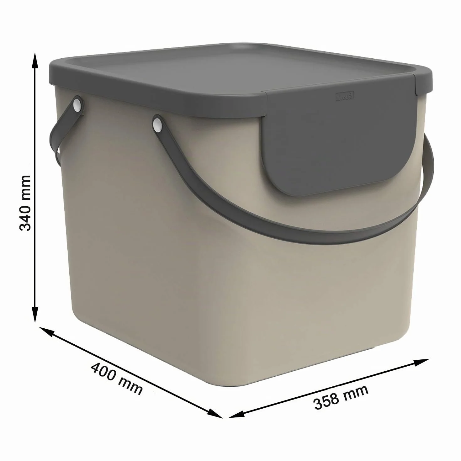 Rotho Albula Système de Séparation des Déchets 40 l Plastique PP sans BPA Cappuccino Anthracite