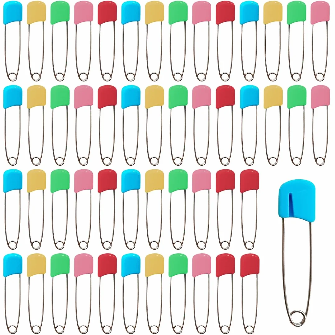 Épingles à Nourrice Sécurisées Multicolore 50 Pièces pour Couches et Vêtements