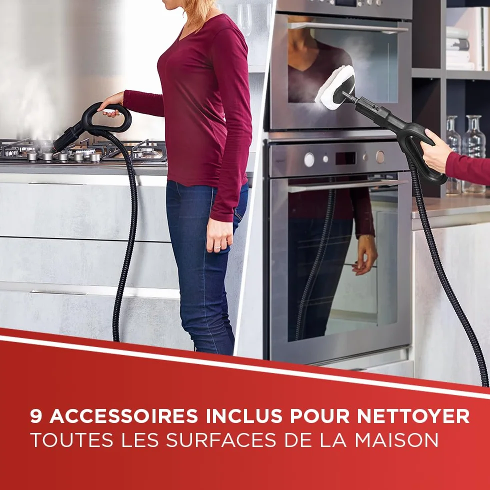 Polti Vaporetto Smart 100 T Nettoyeur Vapeur 4 Bars Autonomie Illimitée 9 Accessoires Blanc Turquoise
