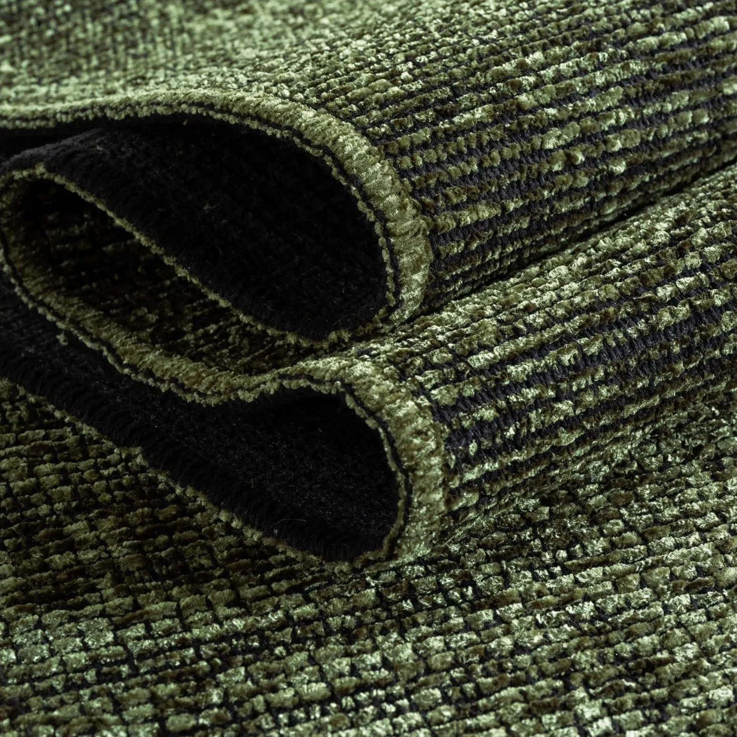 Tapis bohème Kilim Vintage en Chenille de Coton Lavable antidérapant pour Salon Chambre Cuisine - Dimension 80X150 cm, Couleur Vert