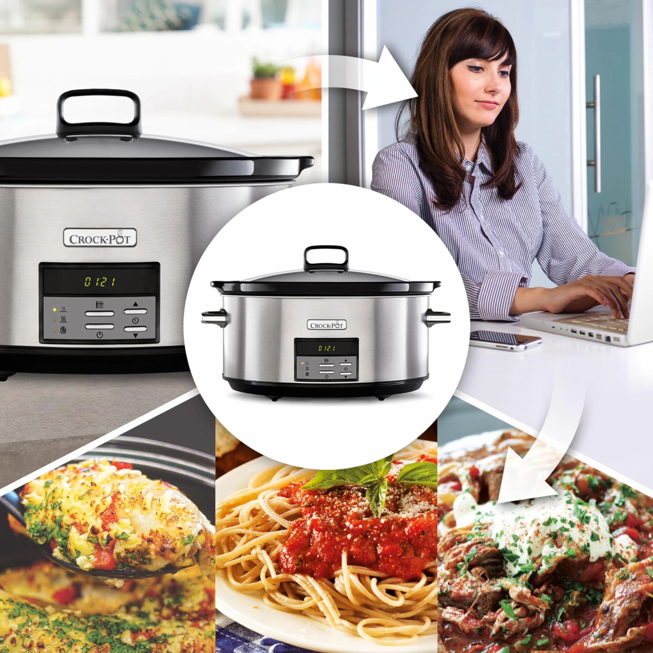 Crockpot Mijoteuse numérique 7,5 l Acier inoxydable CSC063X