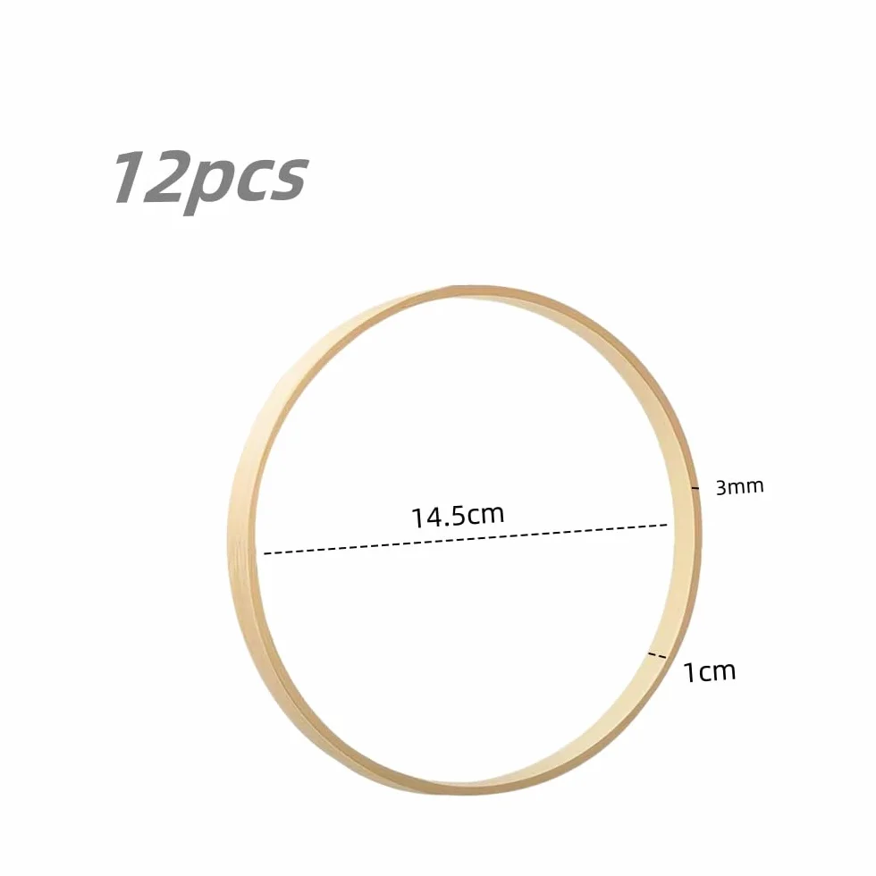 Cercles en bois 15 cm bambou lot de 12 pour décoration macramé mariage guirlandes