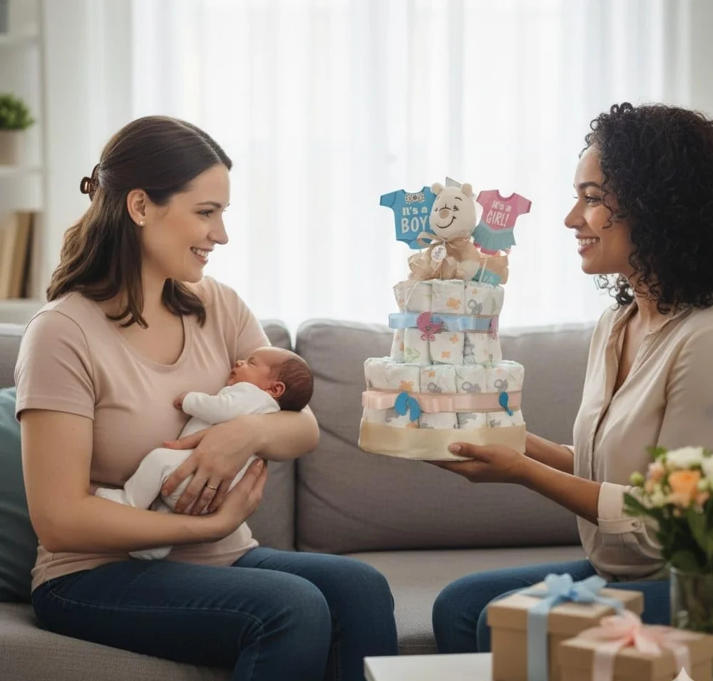 MC Gâteau à Couches Design Unisexe Thème Boy/Girl Cadeau Baby Shower Naissance