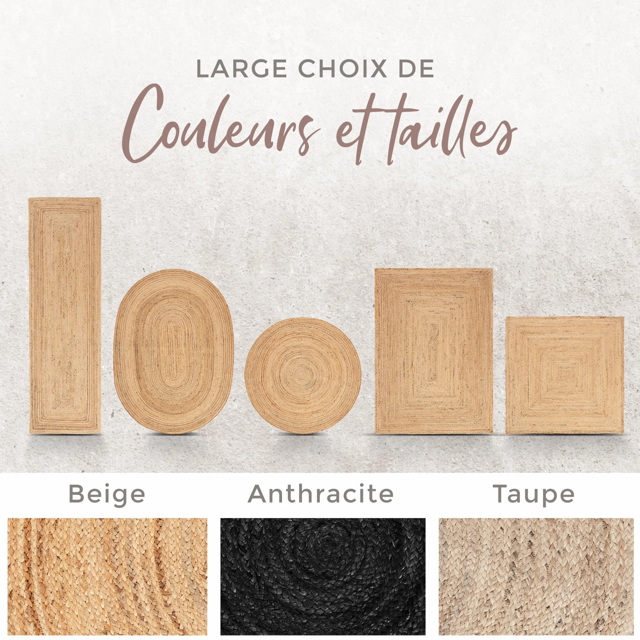 Tapis de Jute Nele Ronde Beige Ø 60 cm