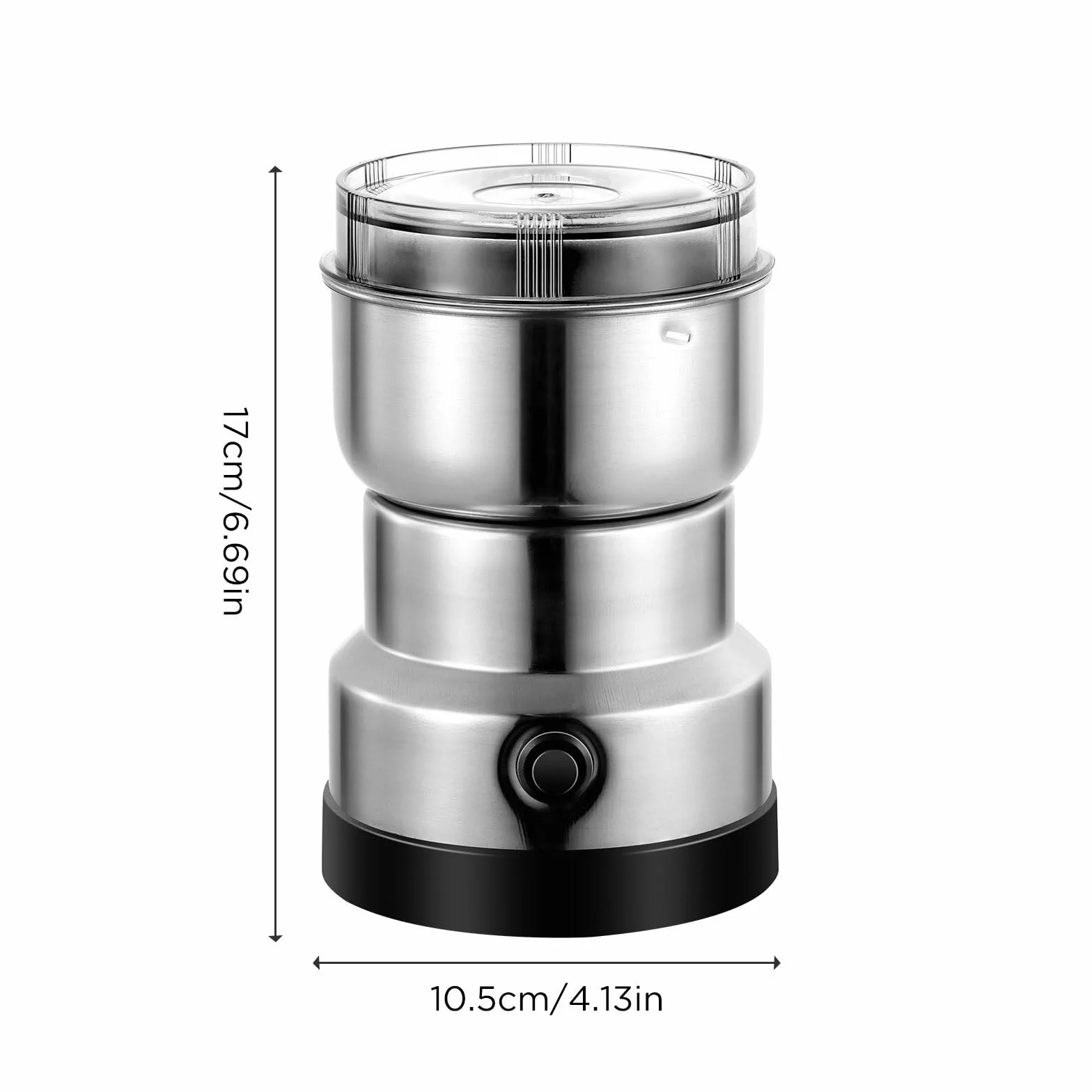 Moulin à grains 150 W acier inoxydable broyeur domestique café épices herbes argent