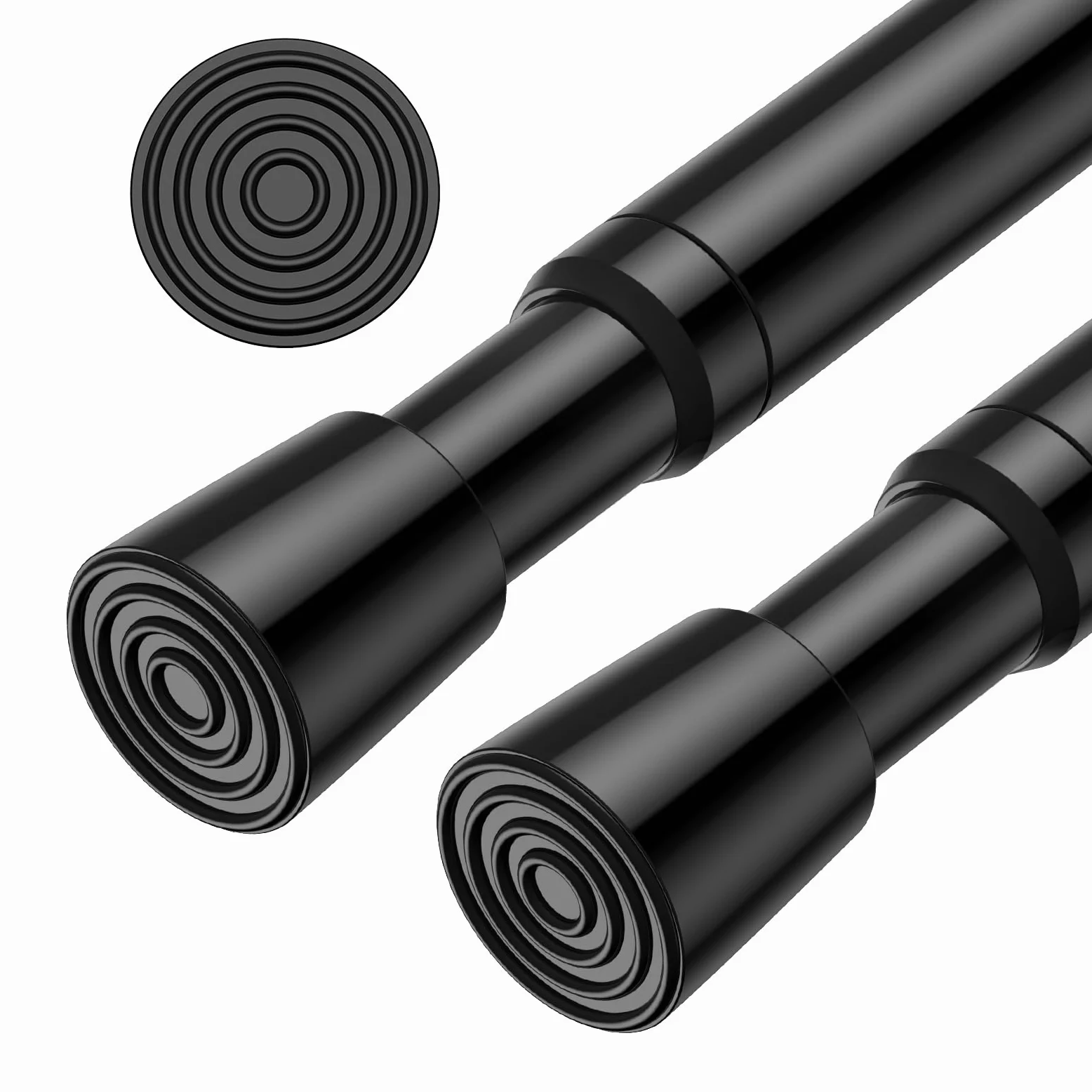 AIZESI Lot de 2 tringles à rideaux réglables sans perçage - Longueur réglable de 78,7 à 137,2 cm - Petites tringles à rideaux extensibles pour fenêtres, placards, armoires de cuisine, salle de bain
