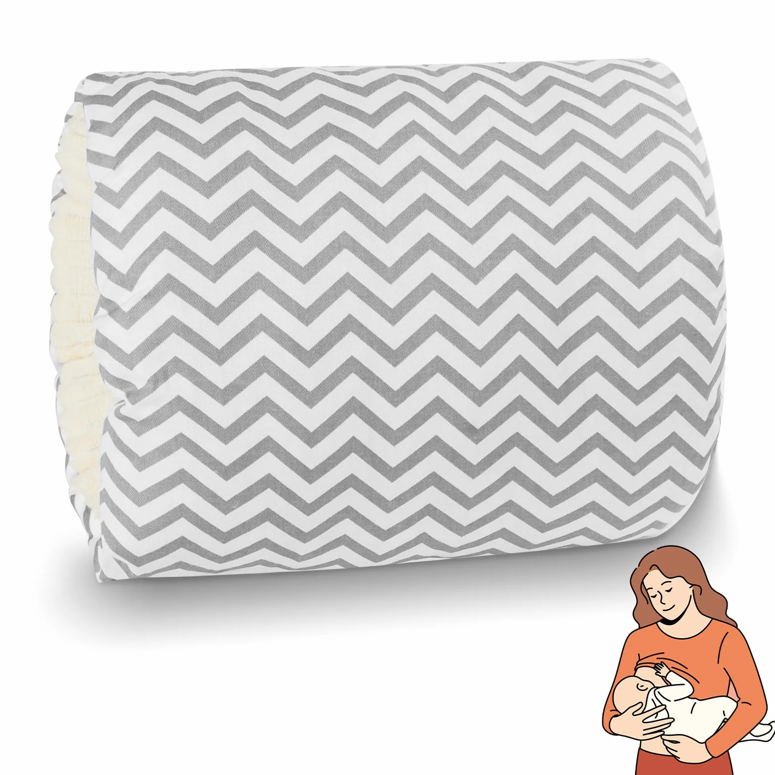 Coussin d'allaitement pour bébé Aolso Mini oreillers rayures grises