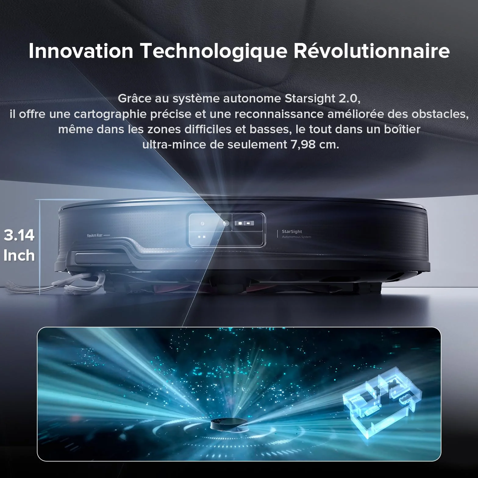 Roborock Saros 10R Robot Aspirateur Brosse Serpillère Relevables Extensibles Triple Système Anti-Enchevêtrement Station 4.0
