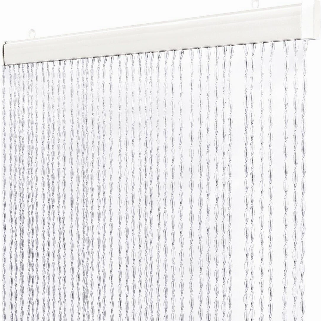 emmevi Rideau anti-mouches fil tressé caoutchouc PVC Mosquiera fenêtre porte entrée 120 x 230 cm transparent